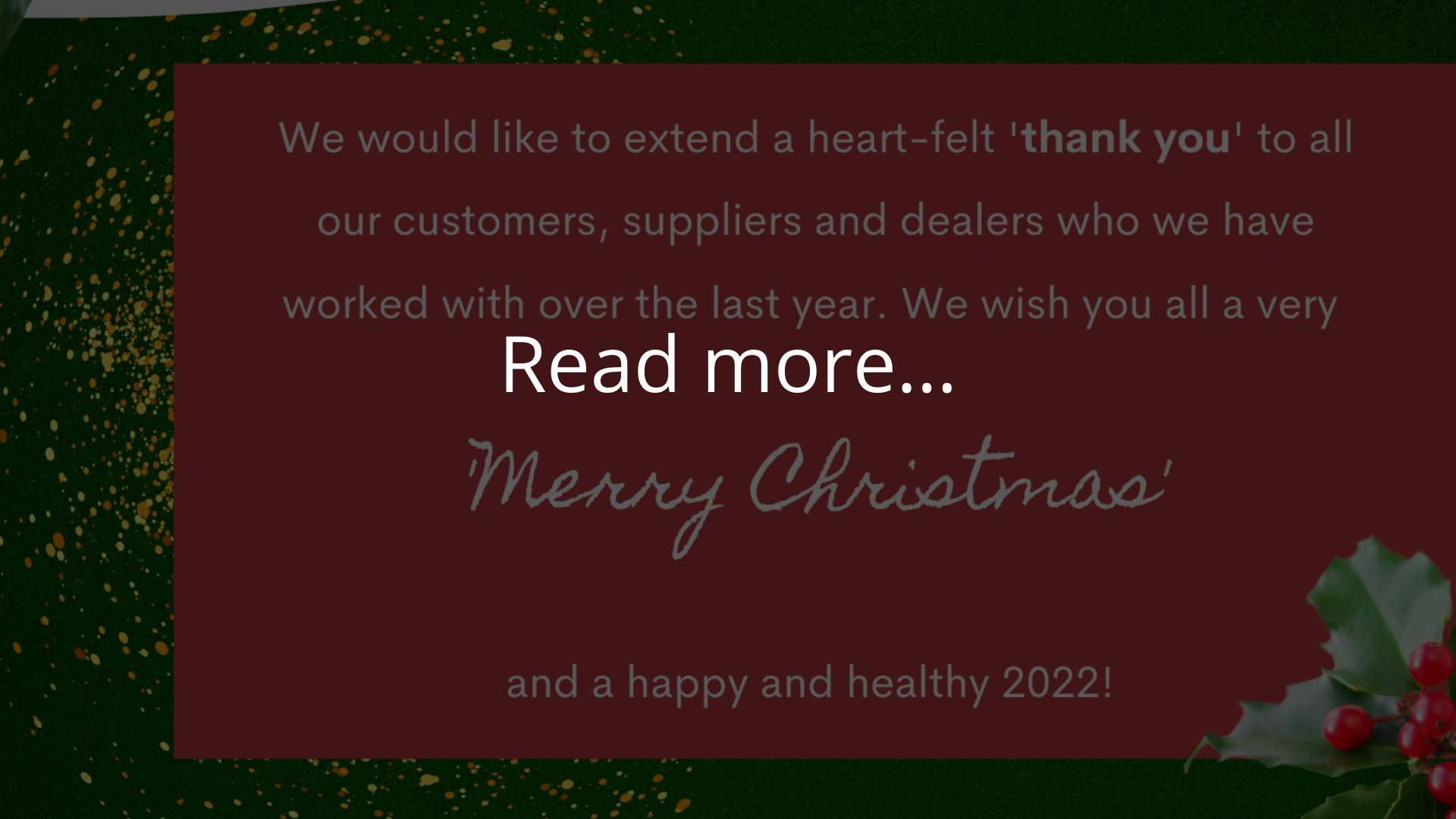 Merry Christmas from Dragon Equipment