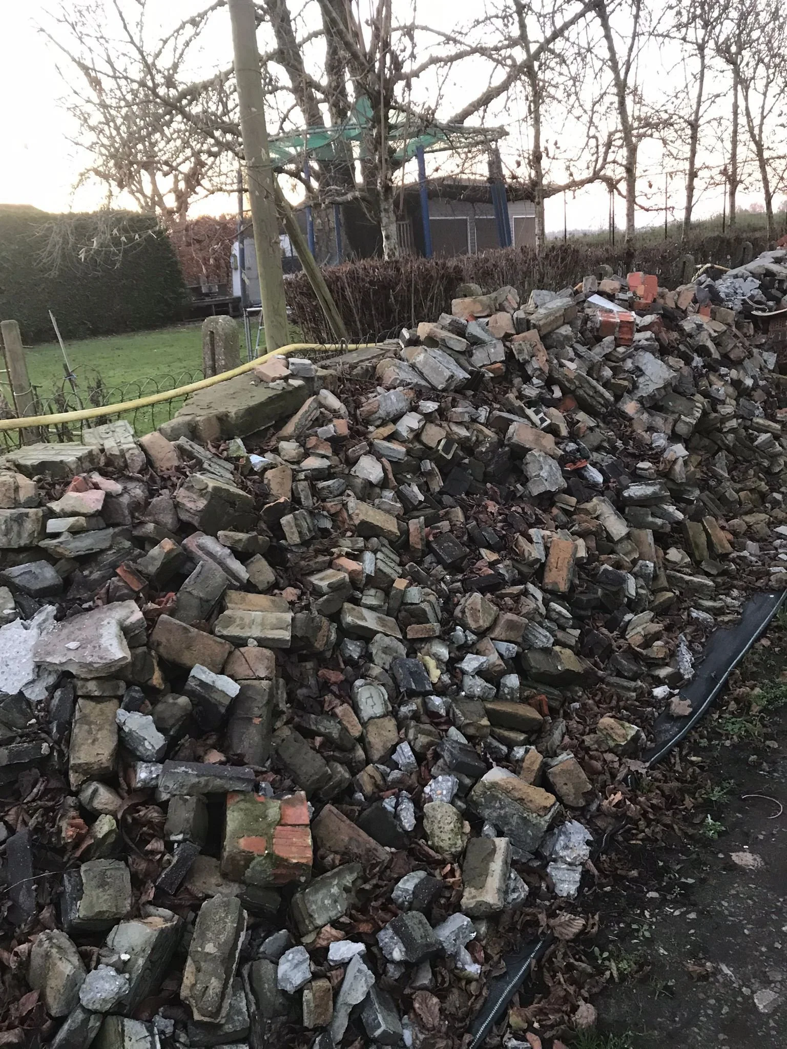 Waste material from demolition stage