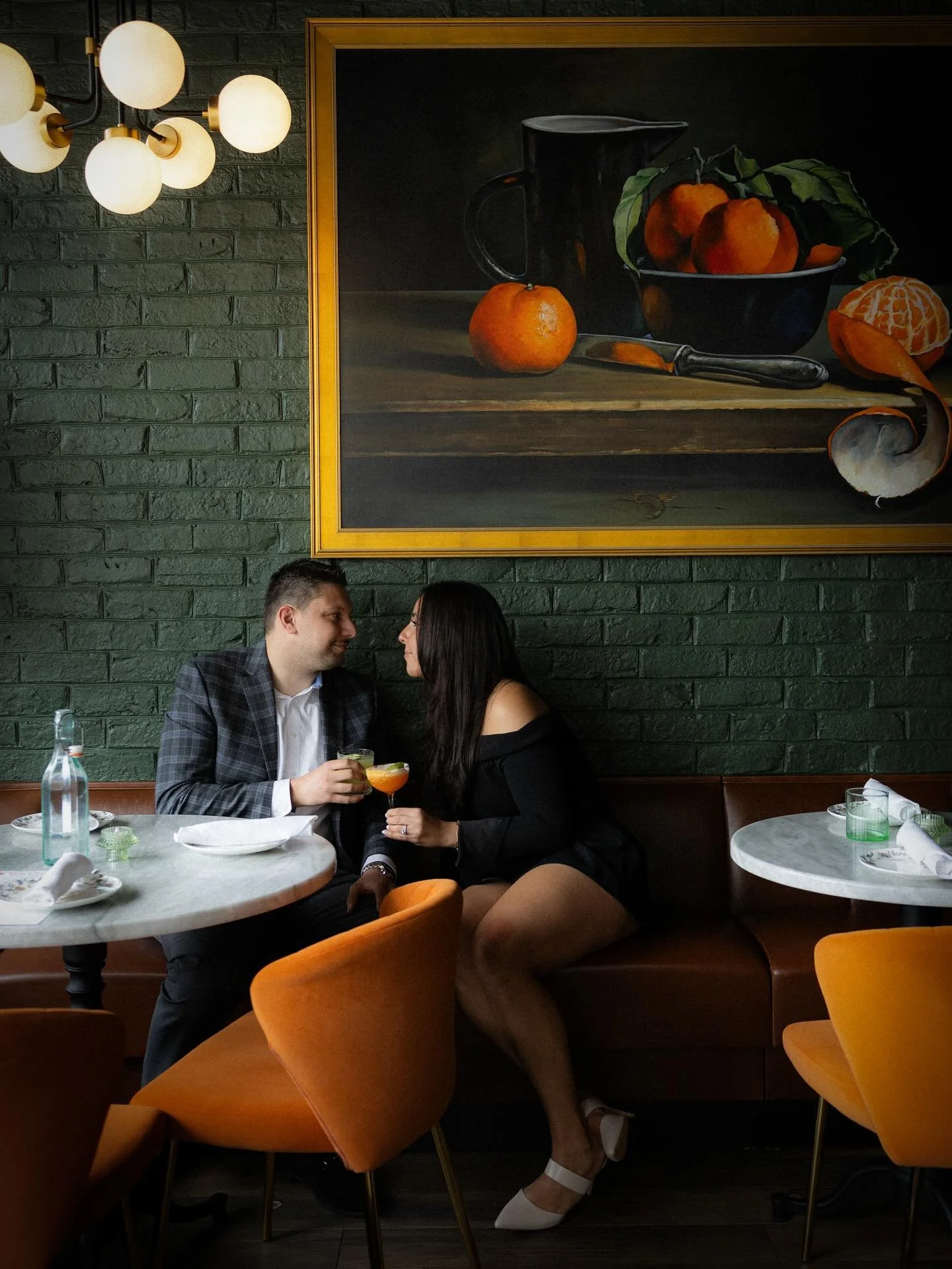 thursday is pretty much the weekend&hellip; right? 🍊

this was such a sweet shoot with Danielle and Rich down at @bar_clementine a few months ago 🥹 getting to pop back into the lives of my clients after their wedding day is actually the best feelin