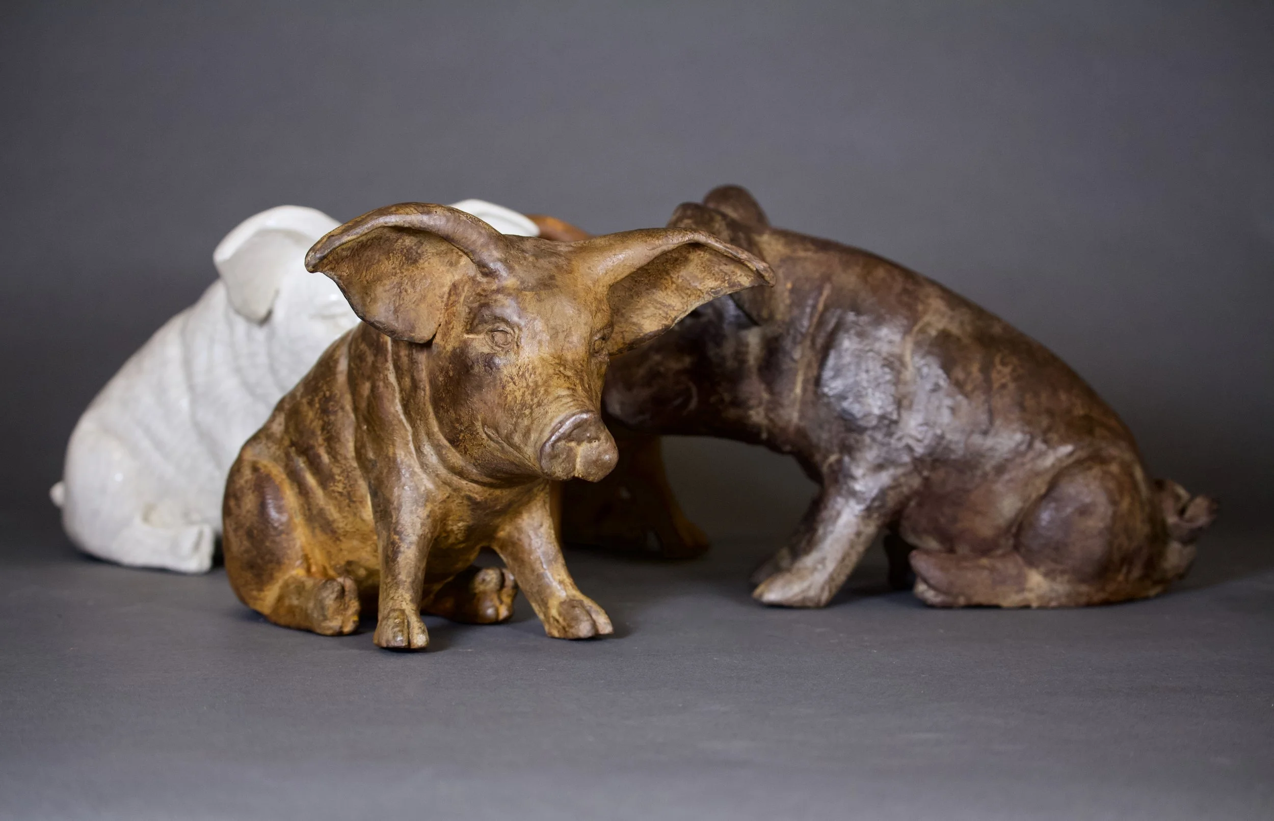 Annabelle - Ceramic Pig Sculpture (Metal Coated) — Tony Furtado