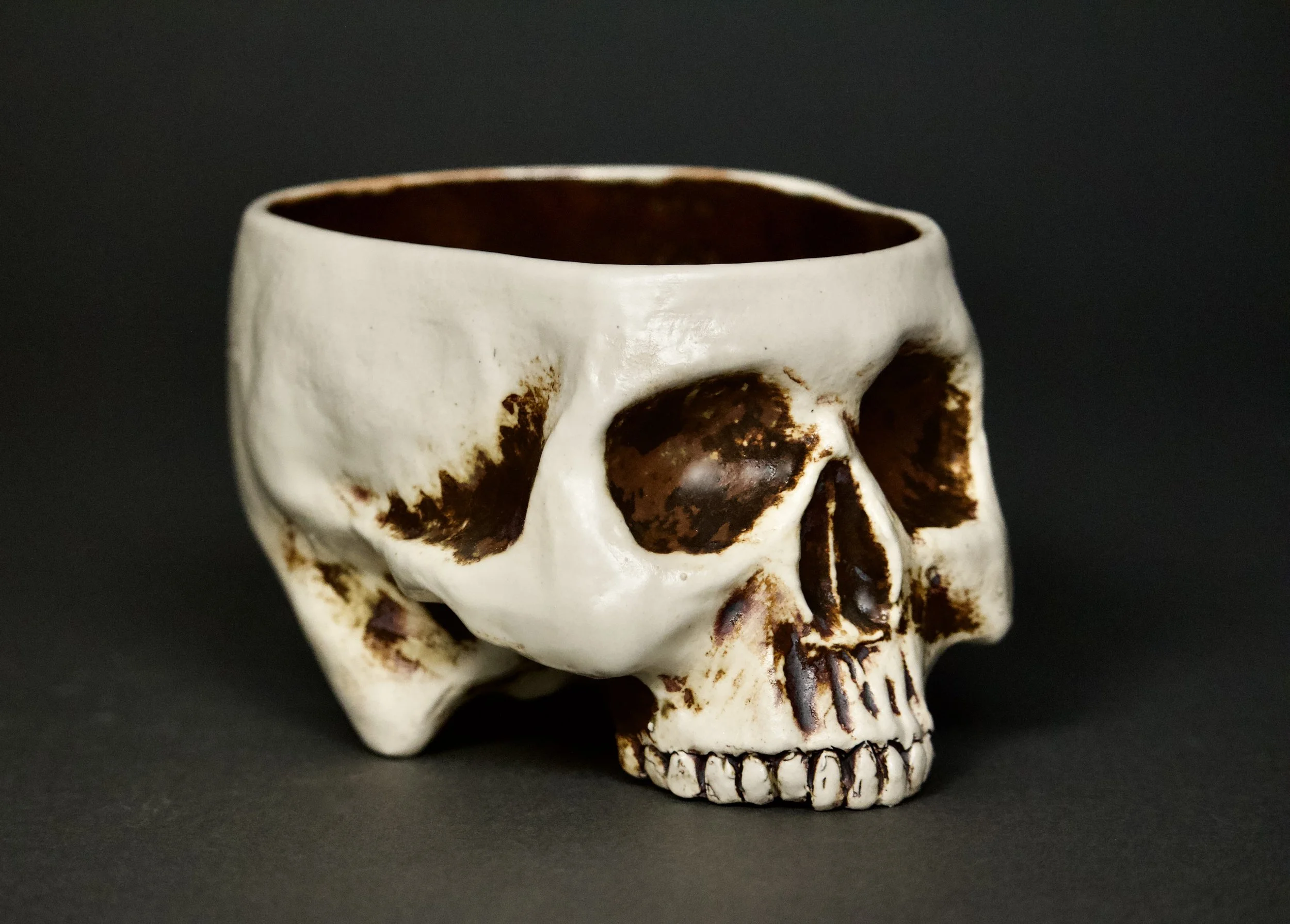 Skull Mug Ceramic Antique White