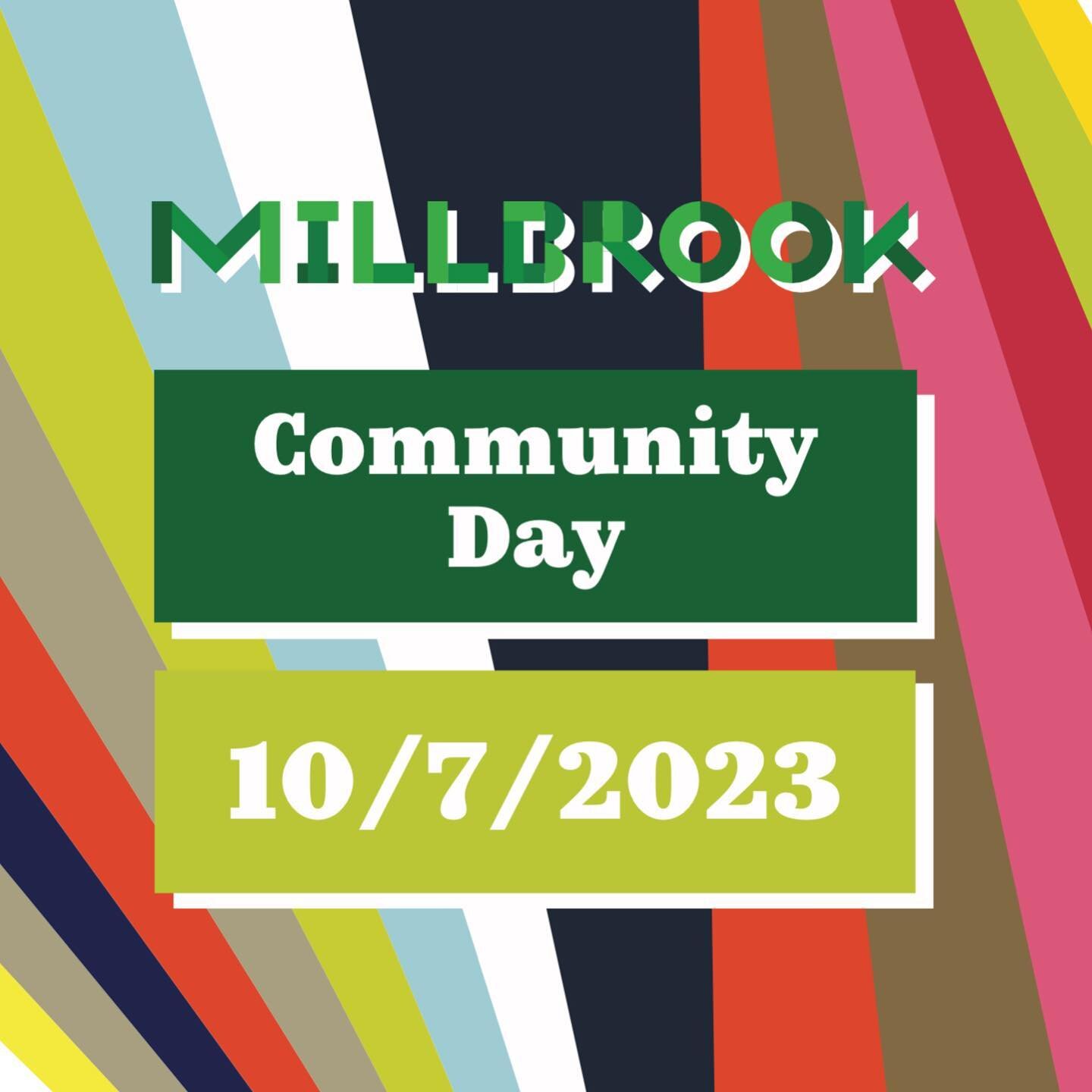 Millbrook Community Day &mdash; October 17th. 
There will be activities throughout Millbrook including the @millbrookfarmersmarket moving up to Church Street for the day, a Chili Cook-Off and a bubble bus @millbrooklibrary , music provided by @millbr