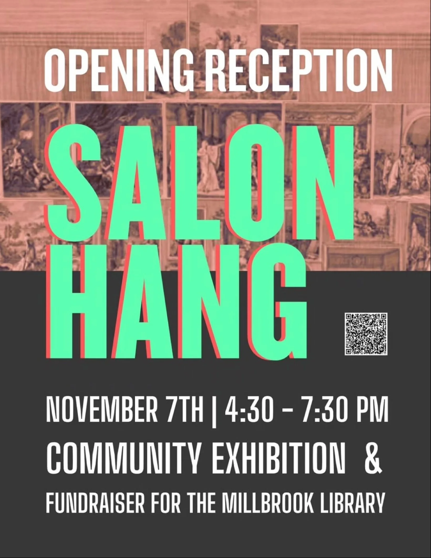 Everyone is invited to support local artists and the @millbrooklibrary at the Salon Hang Opening Reception Party on Friday, November 7th, from 4:30 &mdash; 7:30 PM 💚

#millbrooklibrary 
#millbrooknewyork 
#millbrooklove
#millbrookstyle 
#millbrookde