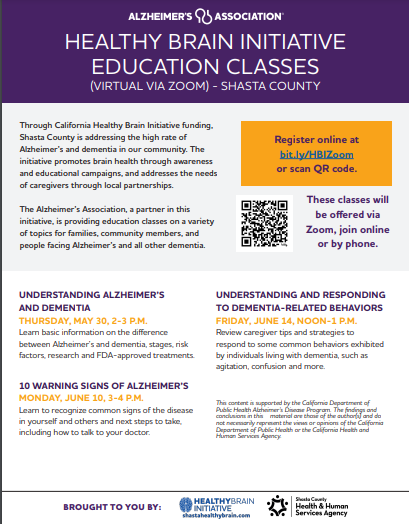 Understanding Alzheimer's & Dementia (ZOOM Classes)