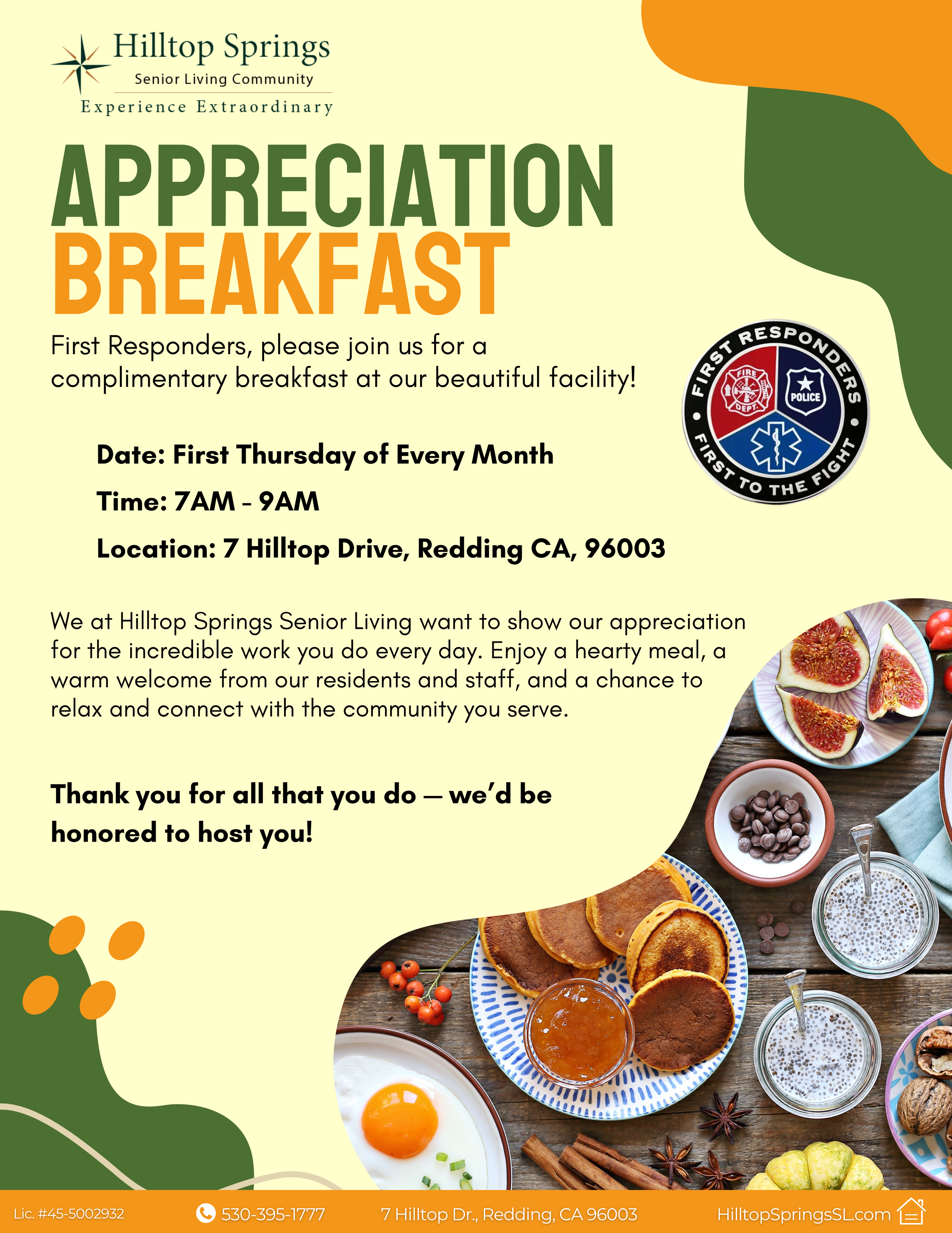 Monthy Appreciation Breakfast for First Responders