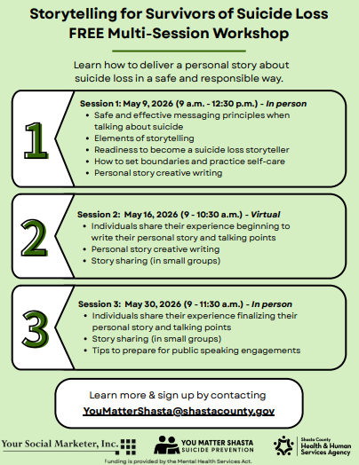 Workshop (Session 1): Storytelling for Survivors of Suicide Loss (In-person)