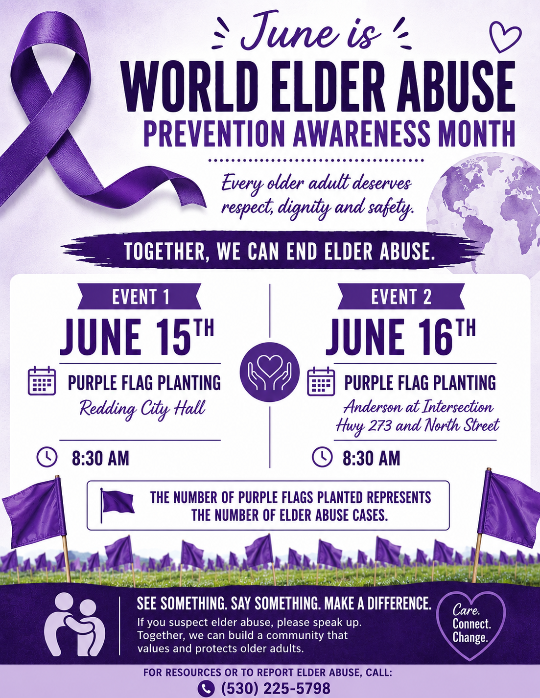 World Elder Abuse Prevention Purple Flag Planting