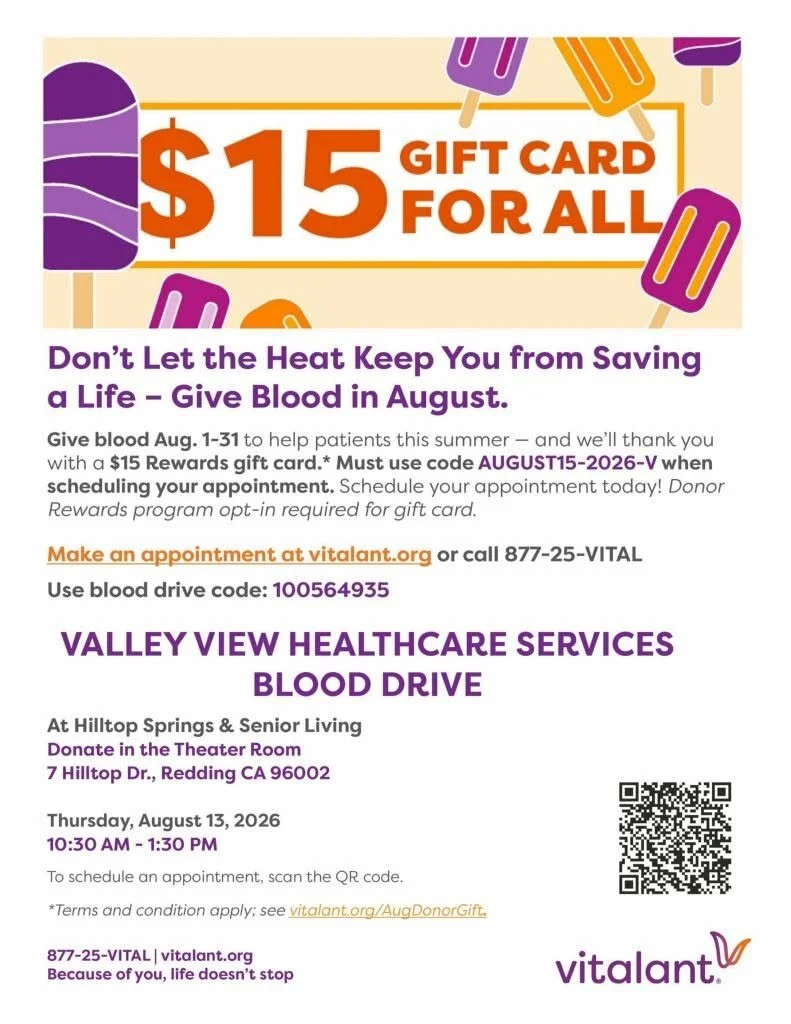 VALLY VIEW HEALTHCARE SERVICES' BLOOD DRIVE