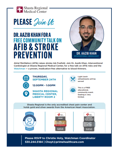Free Community Event: Dr. Khan Presentation on AFib and Stroke Prevention