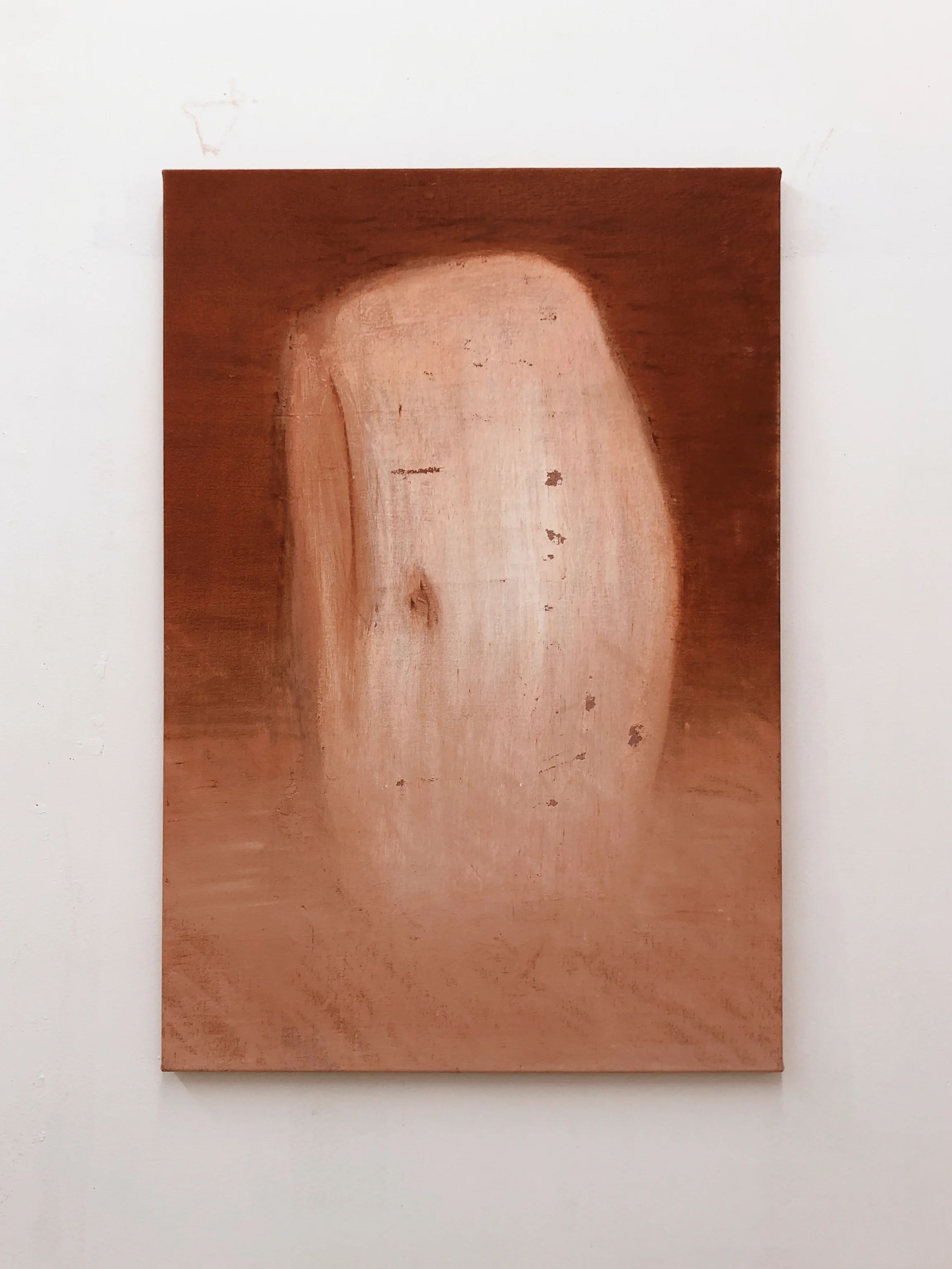 One | A White | Rooted in Spirit | Whales, 2018, clay and oil pastel on canvas, 32”x22”