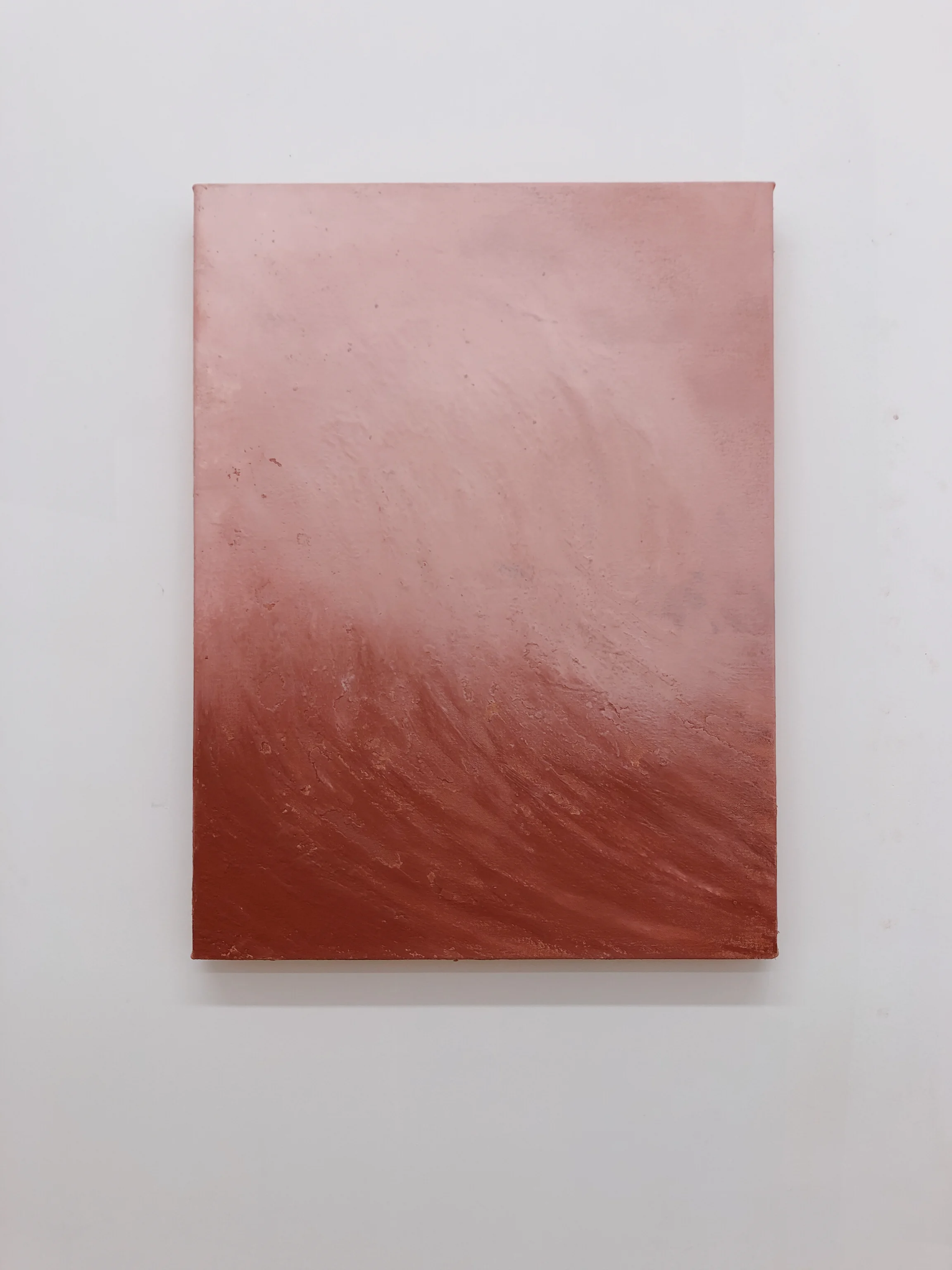 One | A White | Rooted in Spirit | Waves, 2018, clay and oil pastels on canvas, 24”x18”