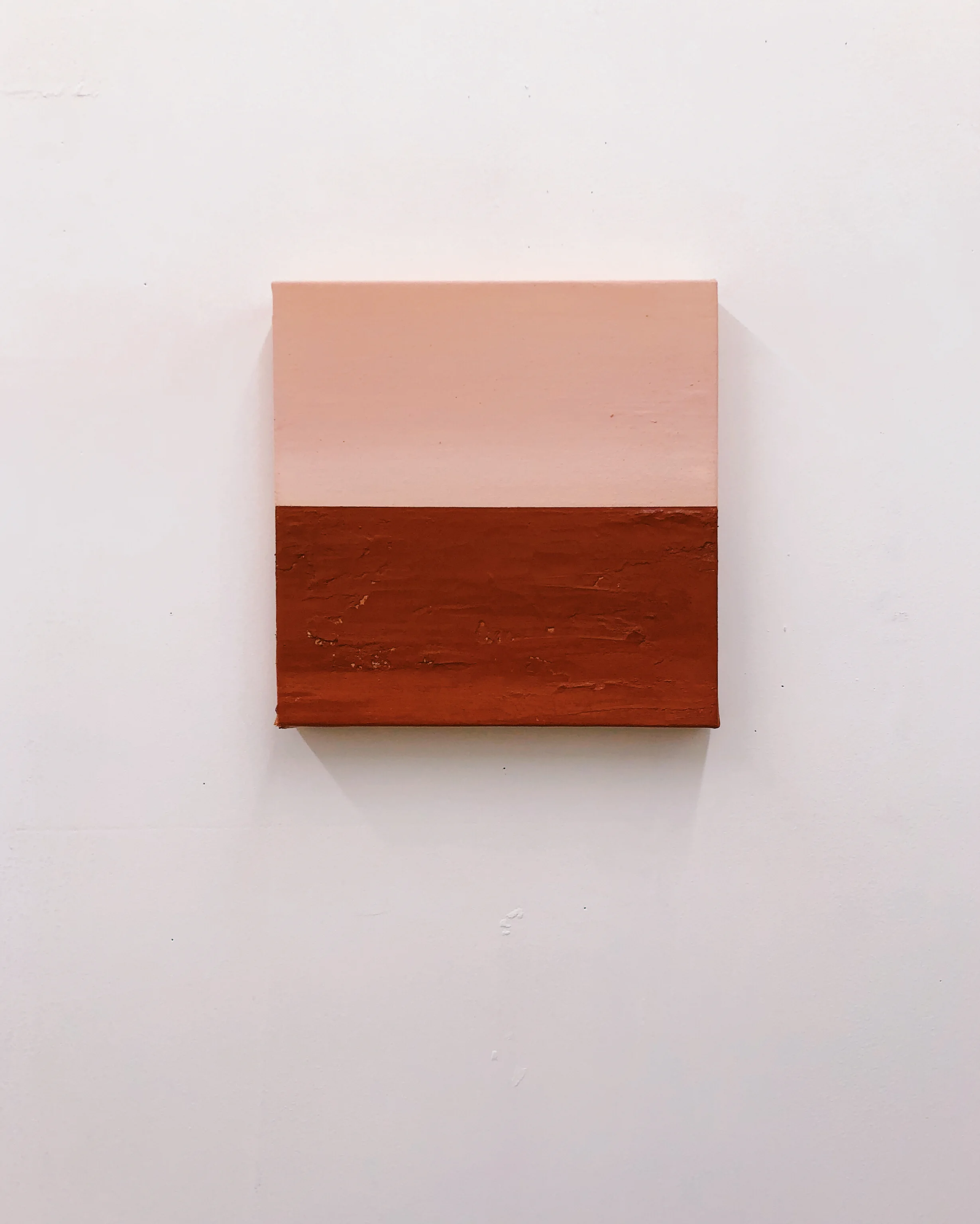 One | A White | Rooted in Spirit | YOU LIE!, 2018, clay on canvas, 12”x12”