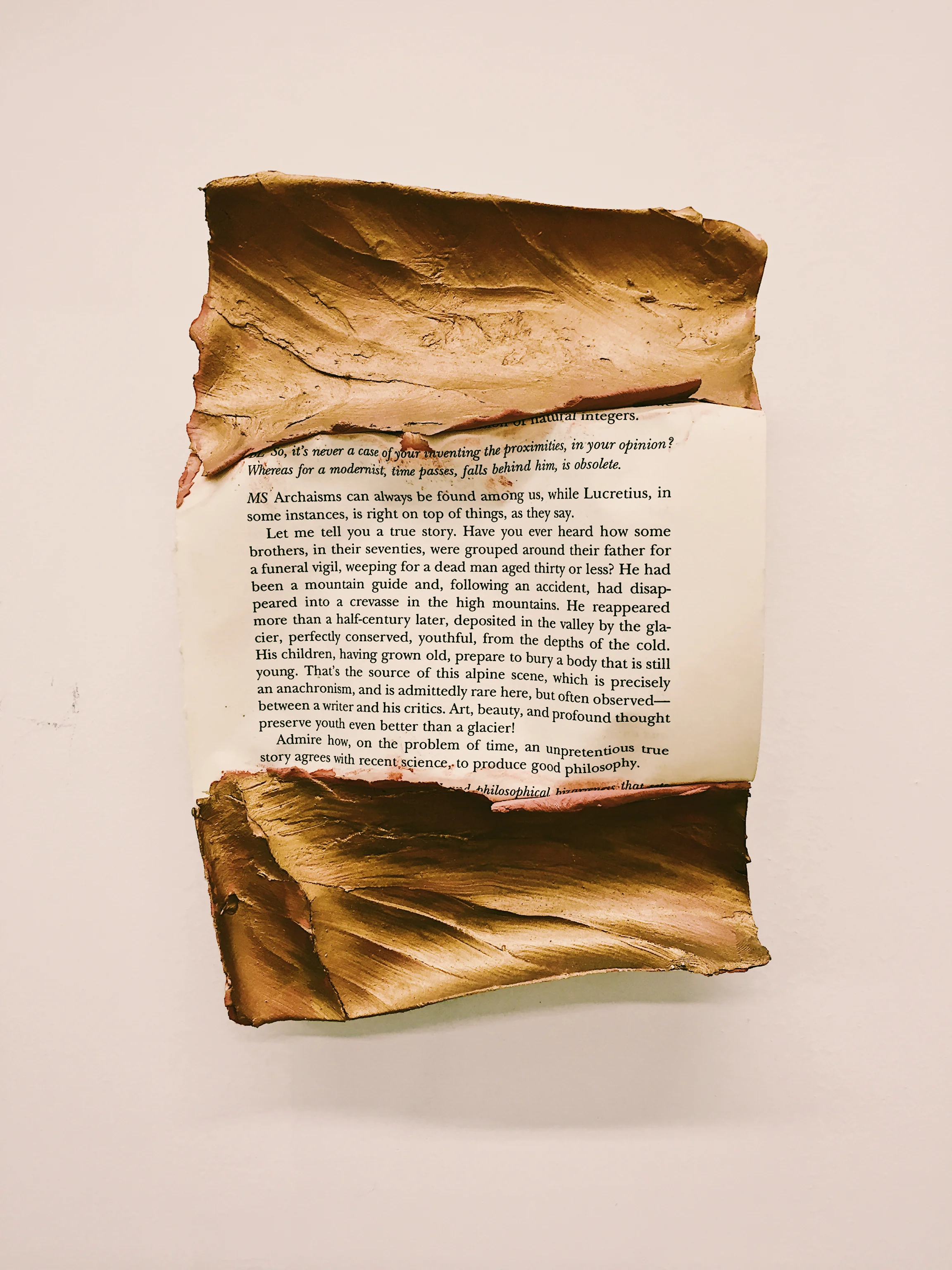 Shape of Time, 2017, clay, paint, paper
