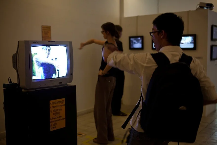 Talk to Strangers- Stand Here and Wait Installation View video, duct tape, traffic signage, 2011