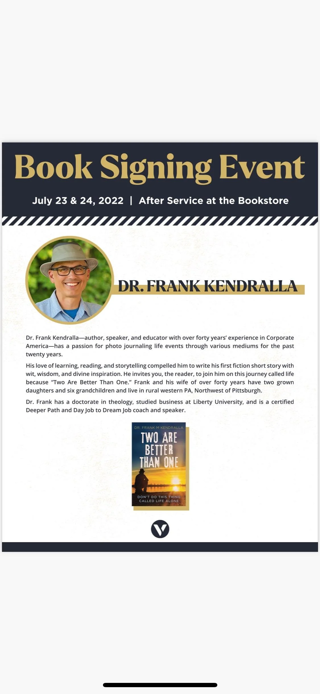 Book Signing @ Victory Family Church - Cranberry Twp