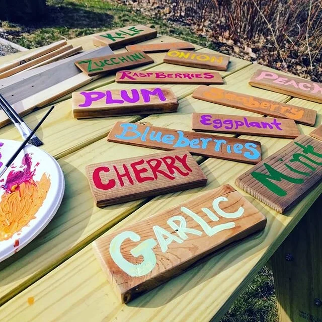 What better use of scrap wood and a beautiful afternoon! #gardencrafts