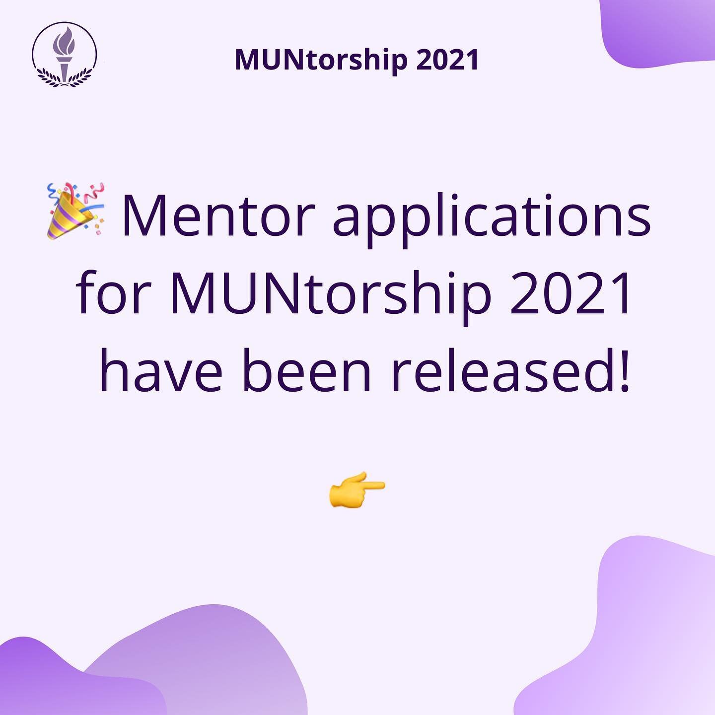 🙌 MUNtorship is here! Check the link in our bio to sign up to be a mentor☝️. Mentee signups will be out next week!