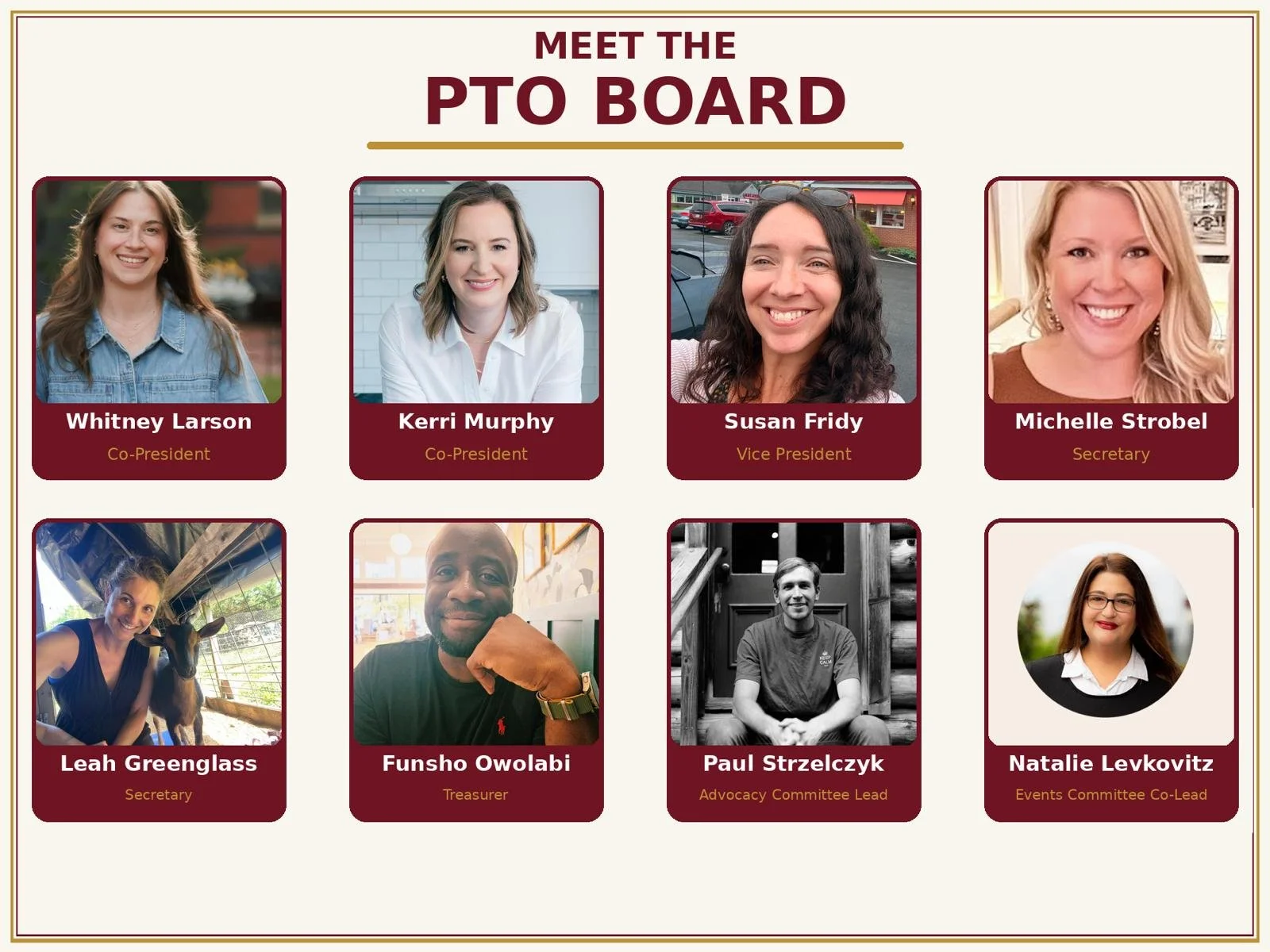 Whittier PTO Board members