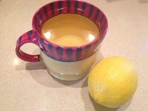 Hot water with lemon and zest
