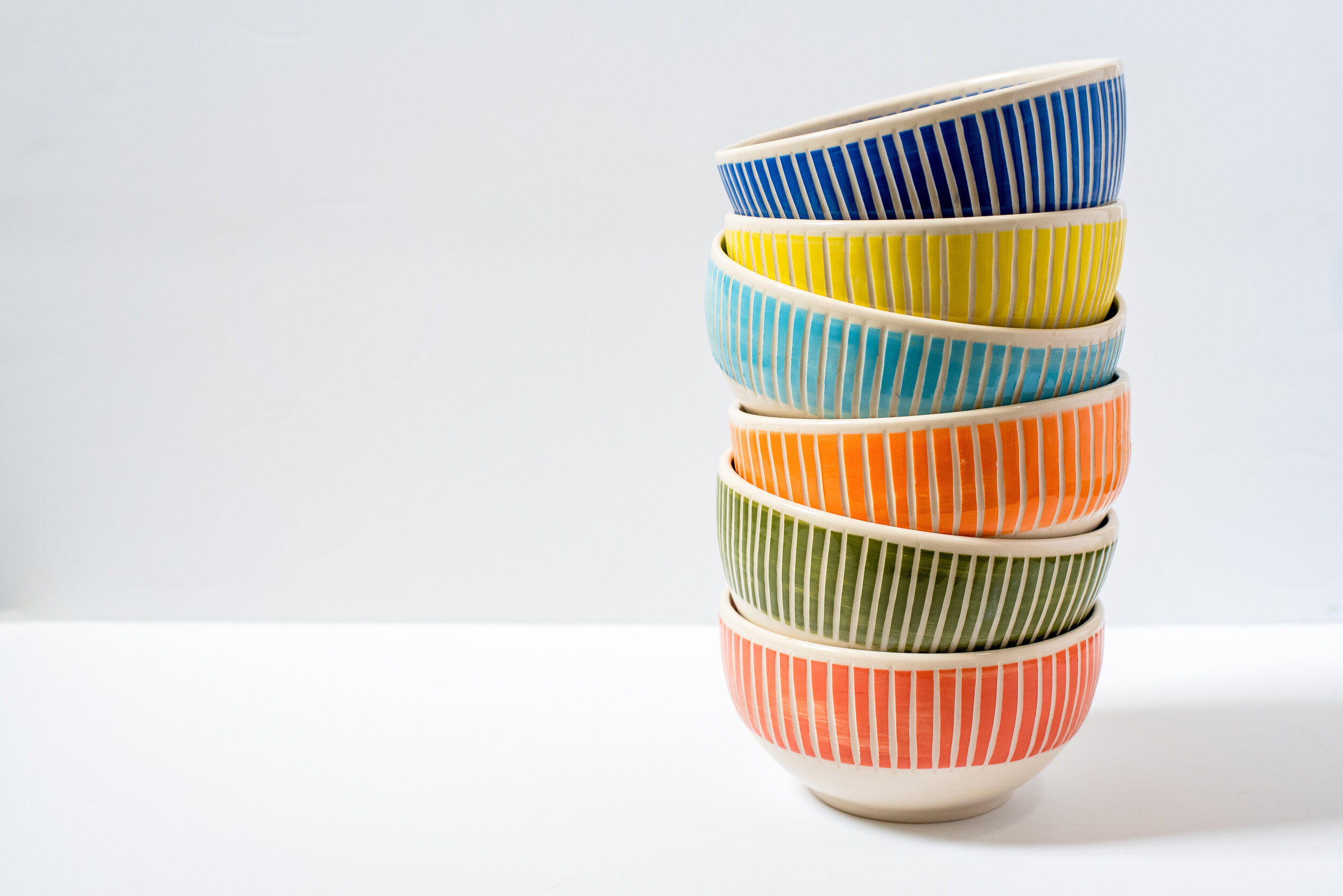 Bright ceramic bowls