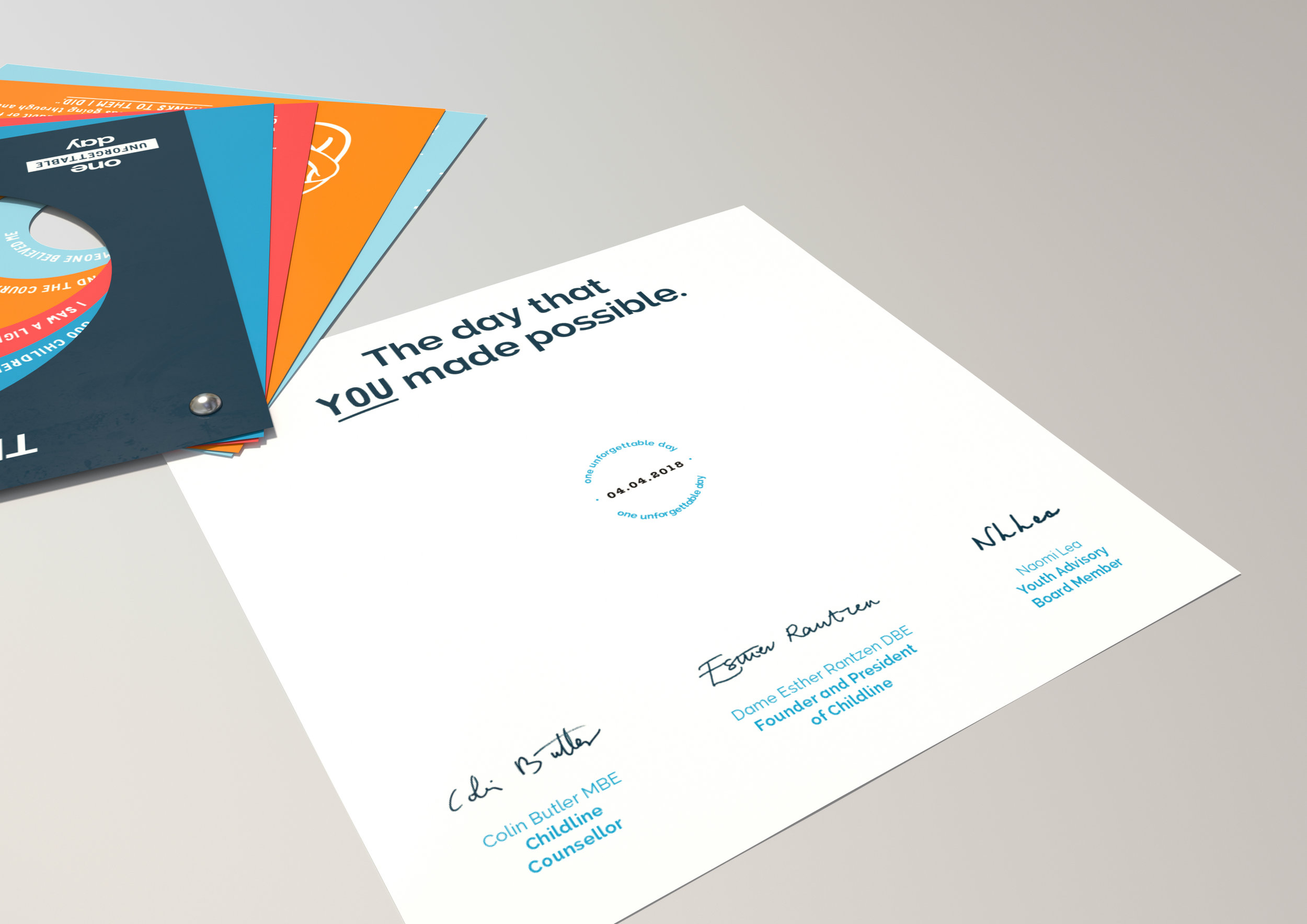 Supporters who donated a certain amount were given a beautifully designed coffee table book that told the many stories of children who were helped by Childline in one day. We developed the concept of the book which was then researched and designed