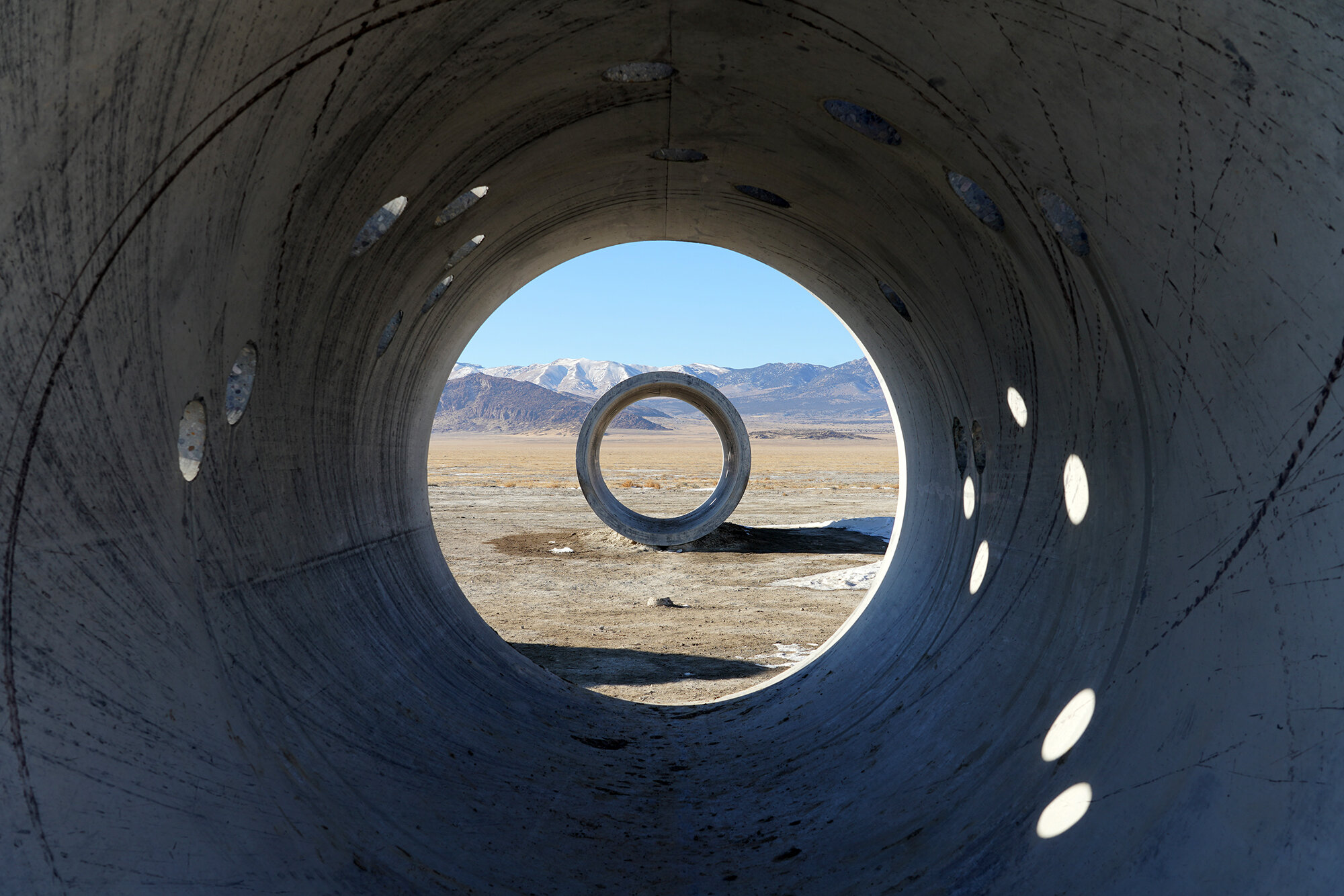  Winter Solstice Day 2020 at Nancy Holt's  Sun Tunnels , Wendover, UT  photo credit: John Whitten 