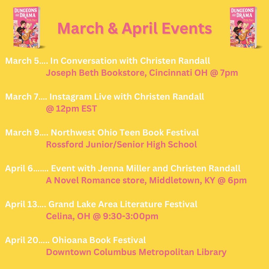 I&rsquo;m excited to have quite a few events coming up in the next few months! 

If you&rsquo;re in Ohio or Kentucky (or like to watch Instagram Live!) please come say hi!!!