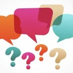 question mark with speech bubles, vector on the abstract background