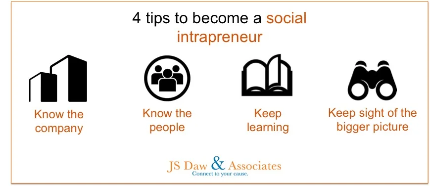 4 tips to become a social intrapreneur