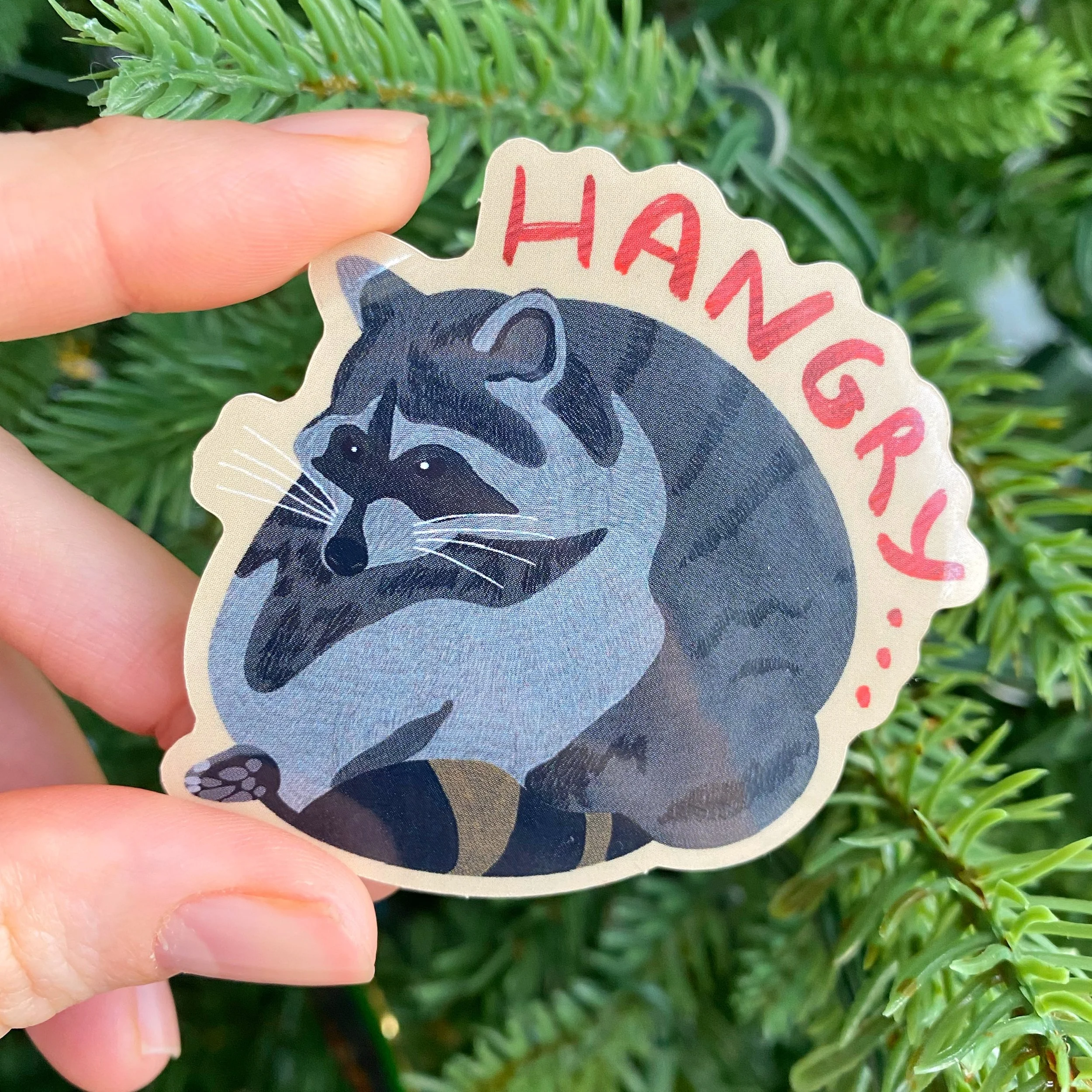Hangry Raccoon Sticker