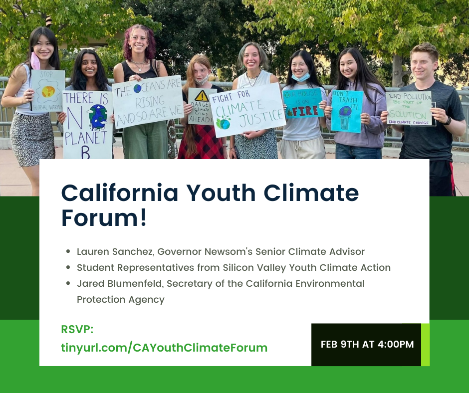 Join the "California Youth Climate Forum" with SVYCA &amp; CalEPA!