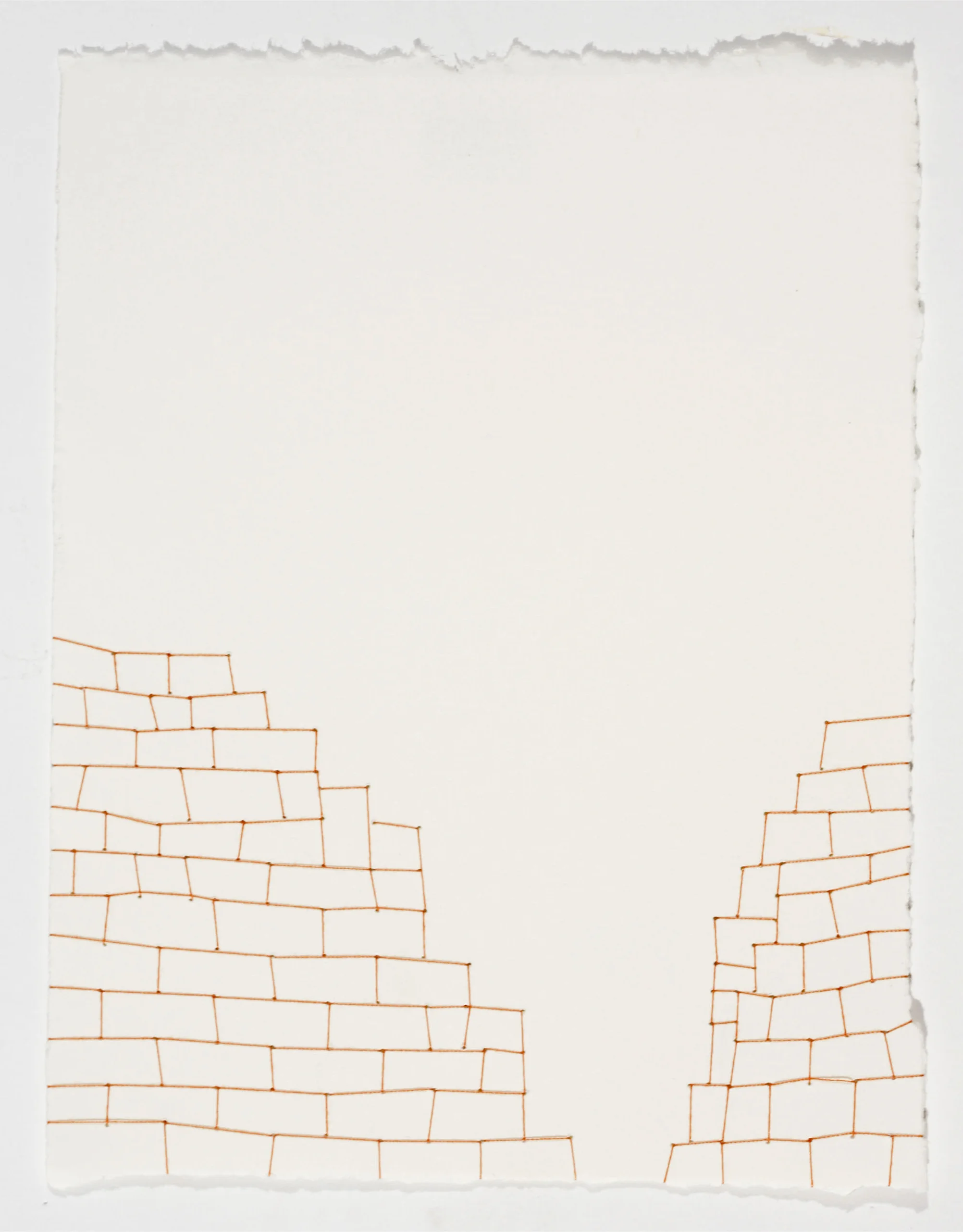 untitled (walking in oaxaca) 7.5 x 5.5 in thread and paper