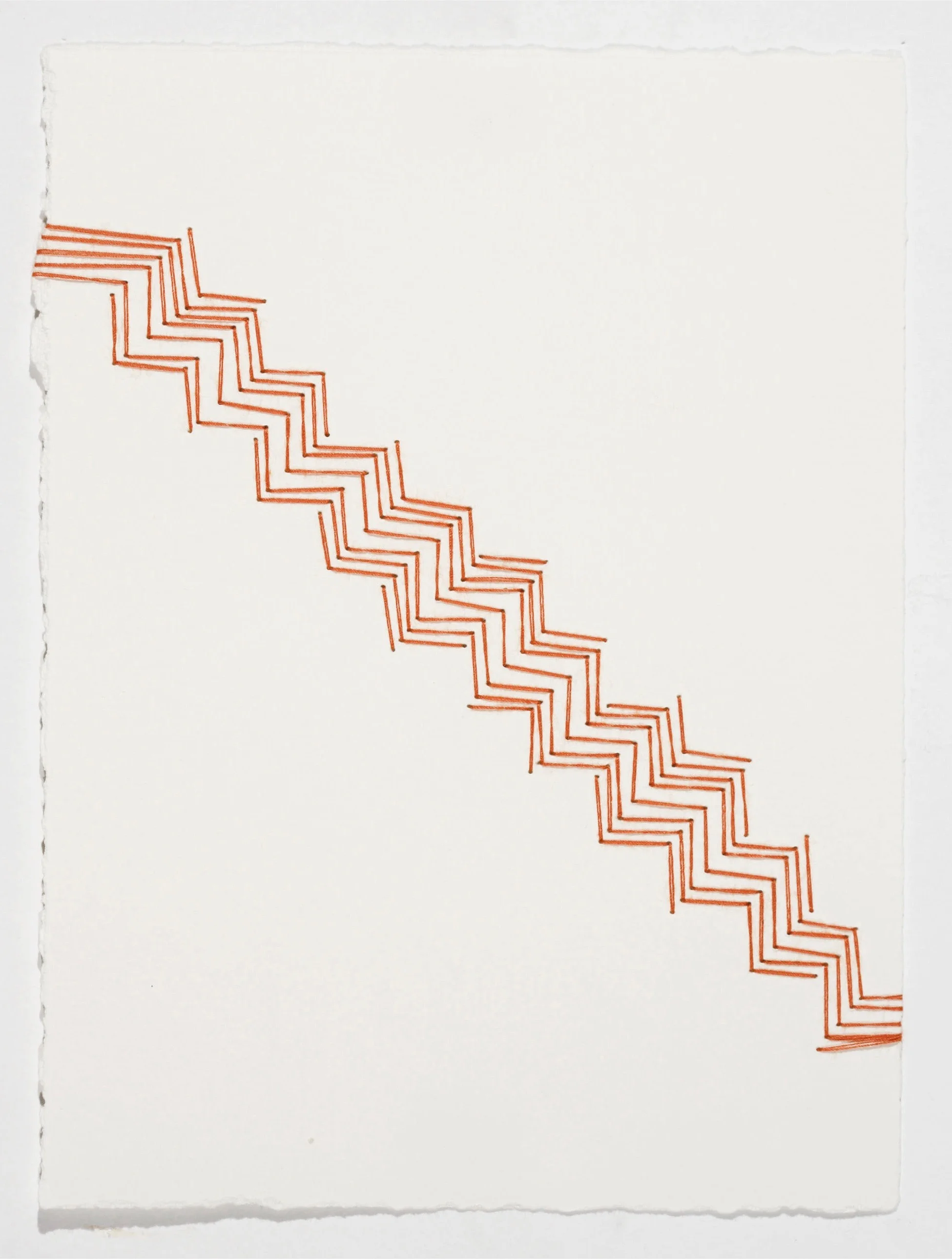 untitled (walking in oaxaca) 7.5 x 5.5 in thread and paper