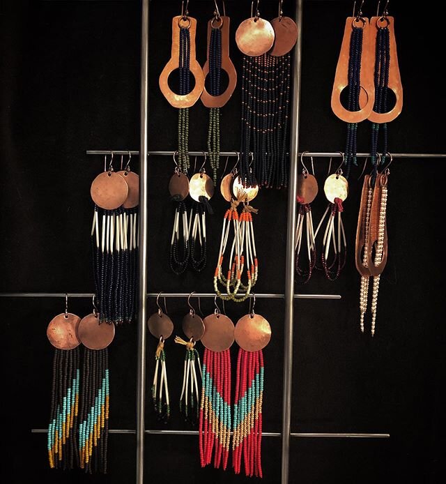Some pretties I&rsquo;m planning on taking down to @cactusblossomcollective this week.  #comeandgetyourlove #porcupinequills #porcupinequillearrings #copperjewelry #handmadejewelry #nativeamericaninspired