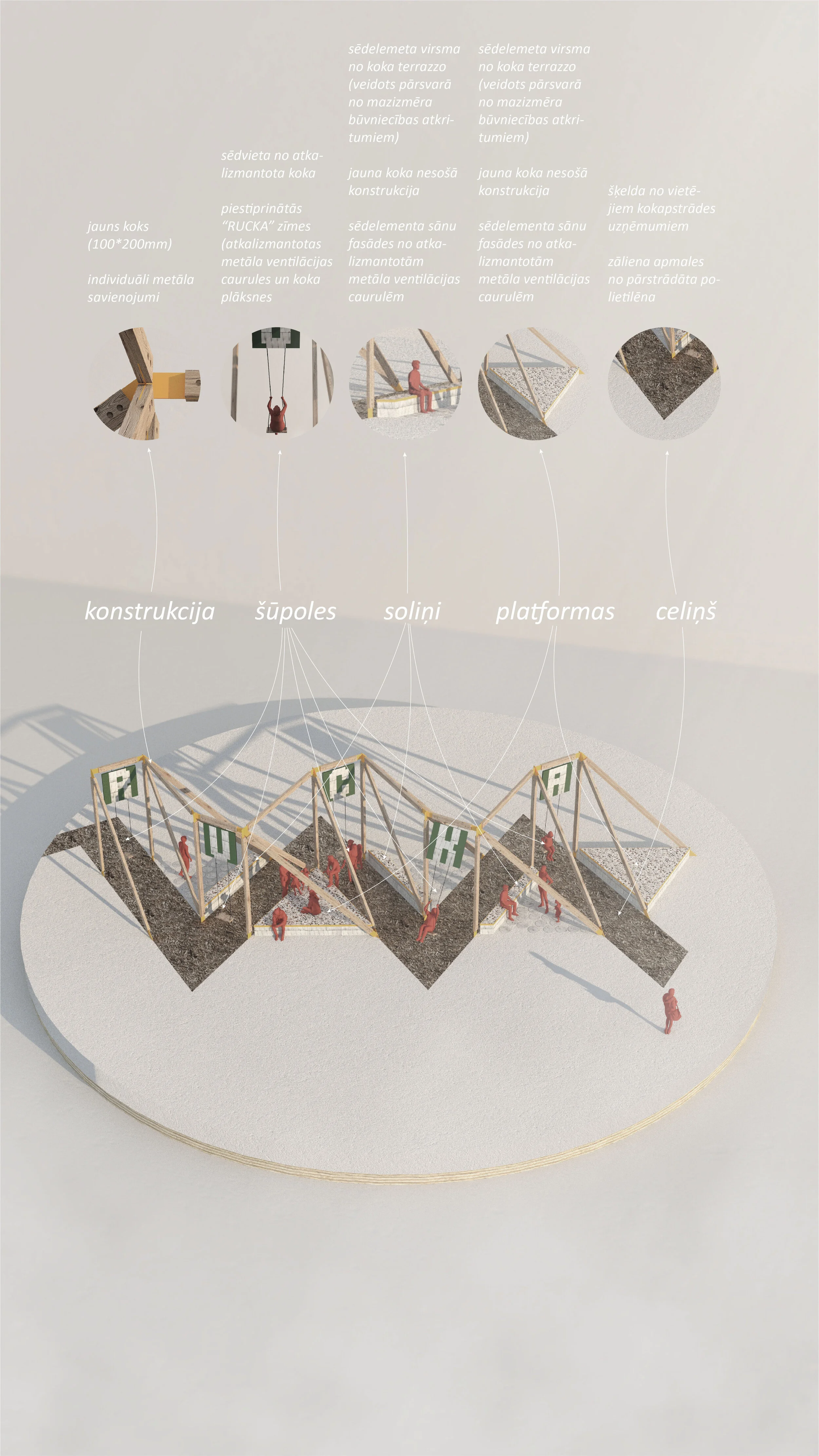 Pieturvieta: Rucka, swings Cēsis, NOMAD architects, arhitekti