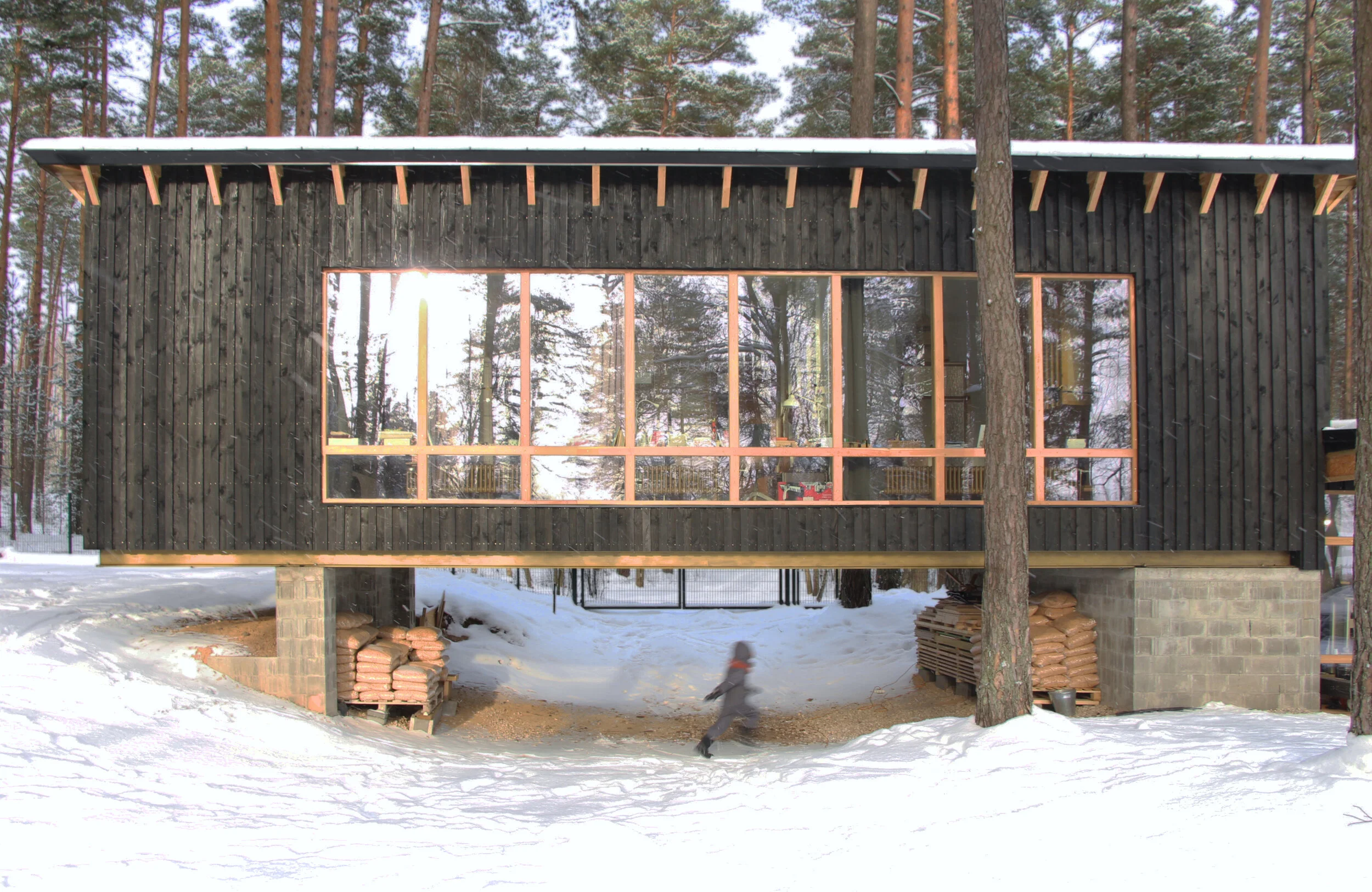 Bridge House, Latvia, extension, wood construction, NOMAD architects, arhitekti