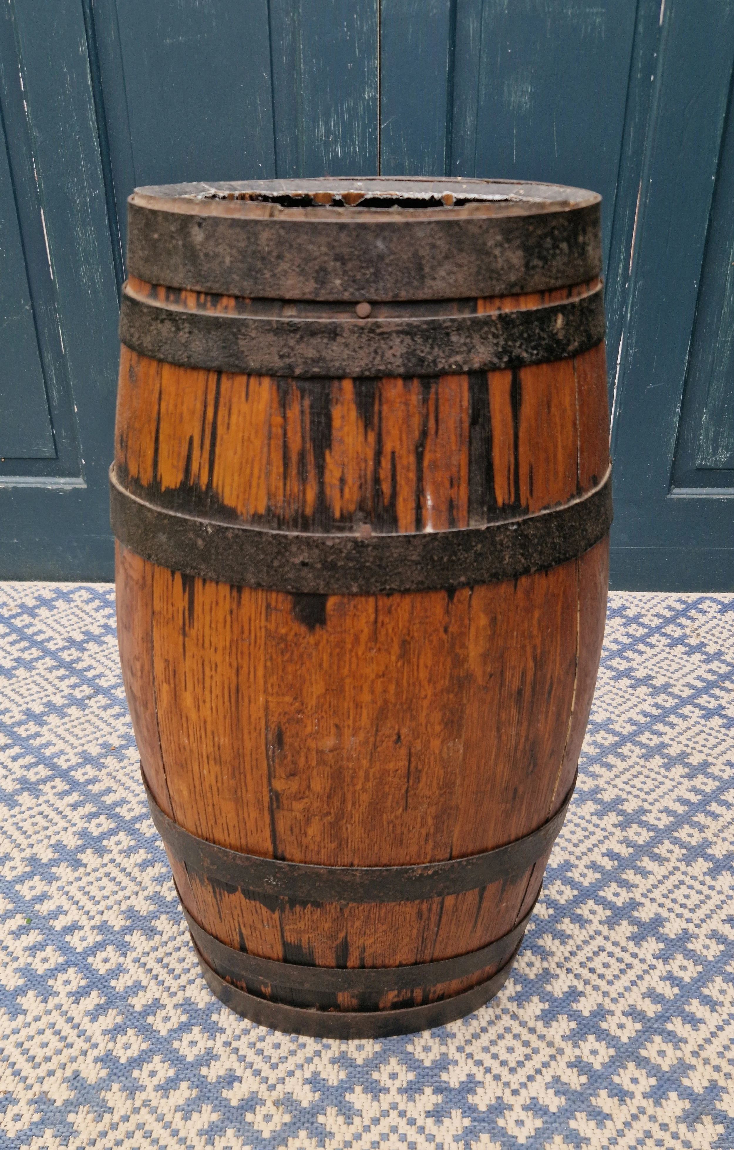 Wrough Iron and oak stick stand 5.jpg
