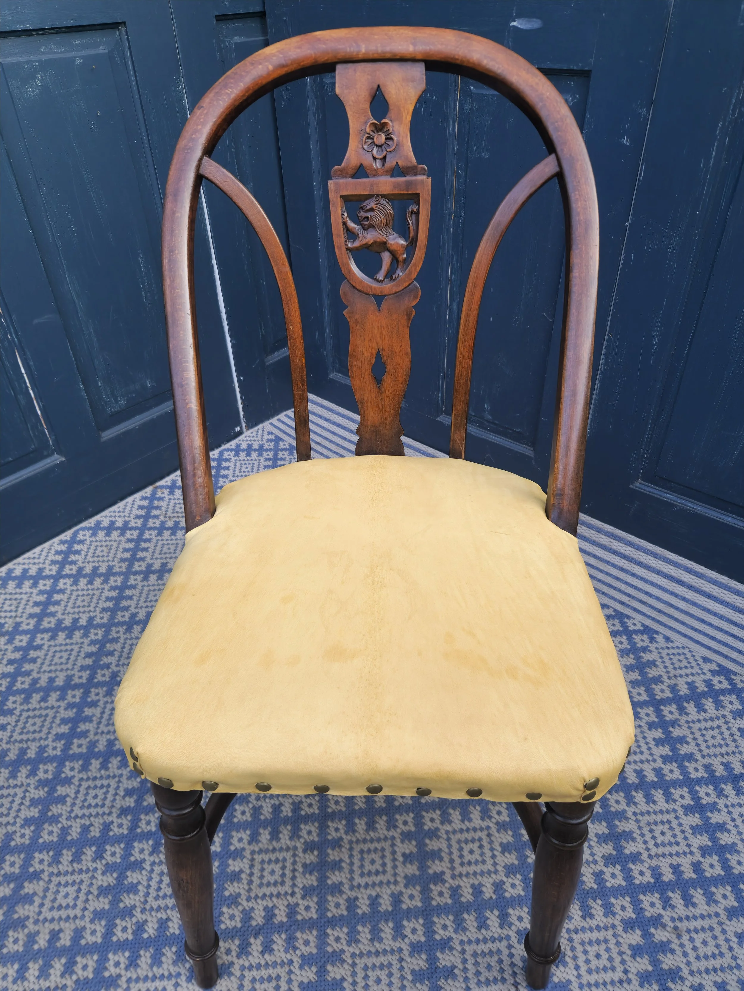 Arts & Crafts Gothic Heraldic Lion-Back Windsor Chairs 14.jpg