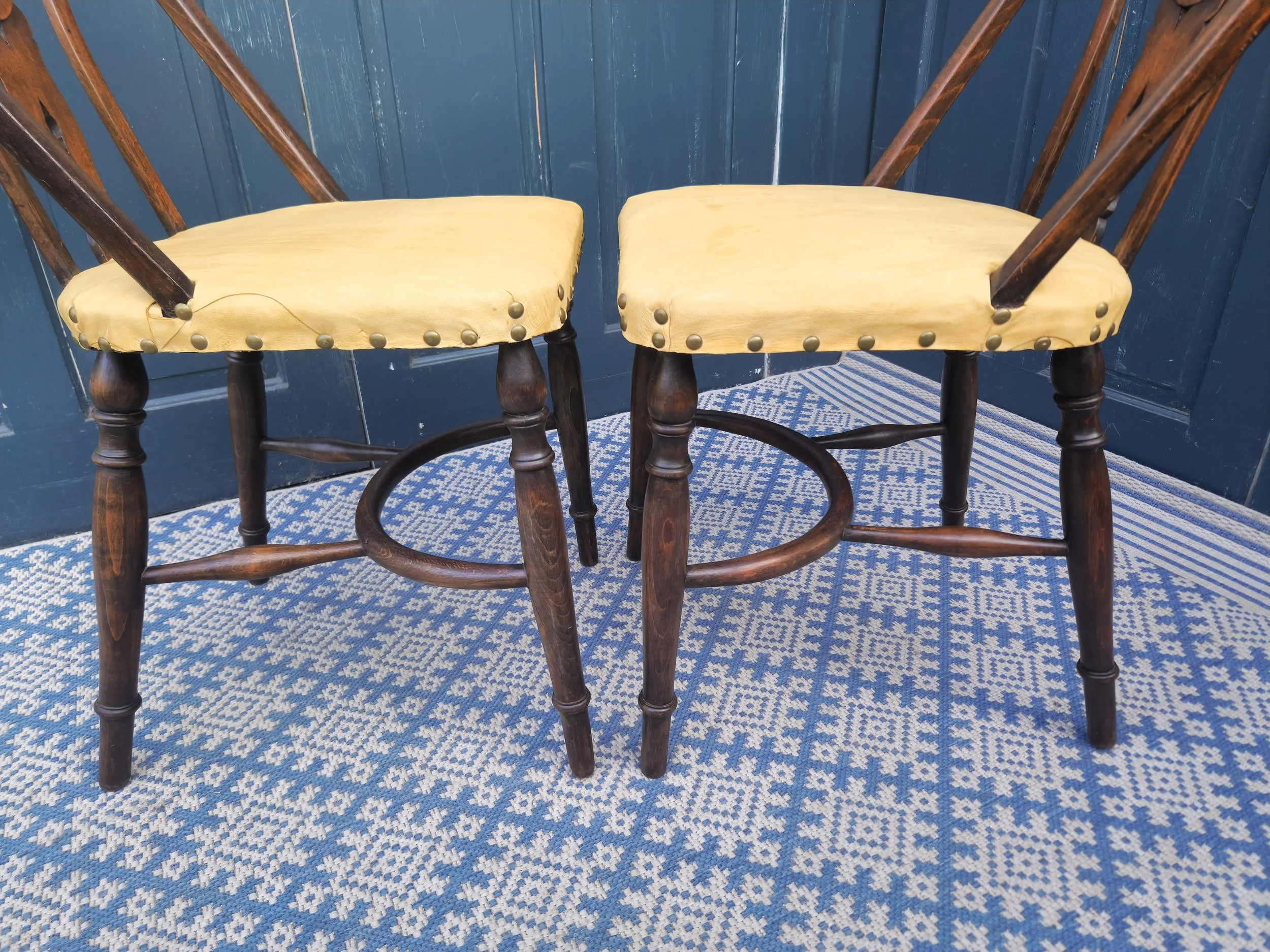 Arts & Crafts Gothic Heraldic Lion-Back Windsor Chairs 9.jpg
