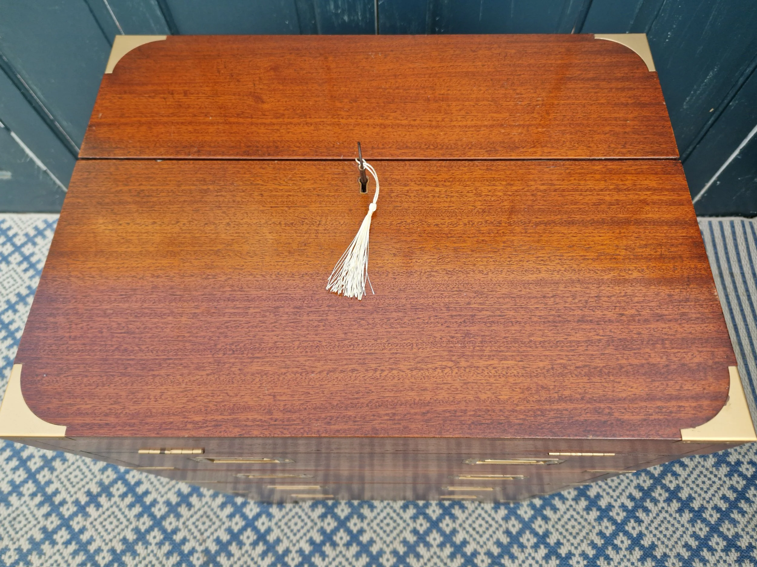 Mahogany Campaign-Style Secretaire Chest 13.jpg