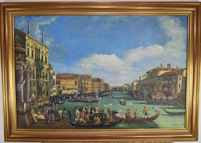 Contemporary Oil on Canvas of Canaletto 