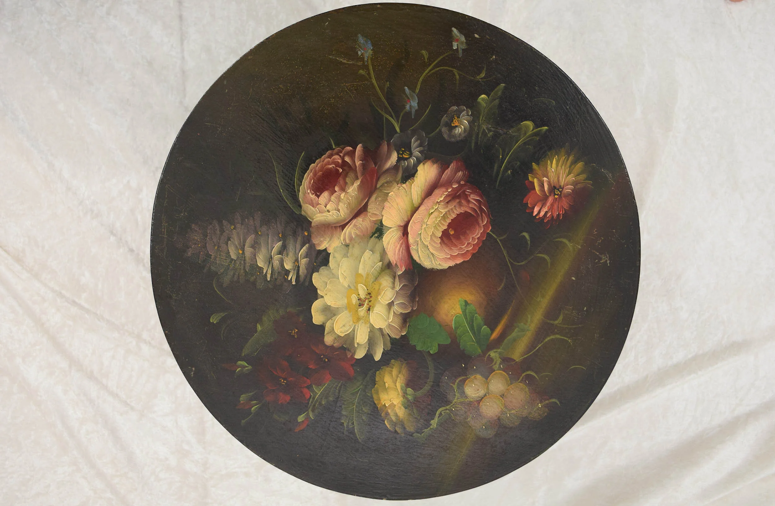 Set of 3 Victorian hand painted hat boxes 3.JPG