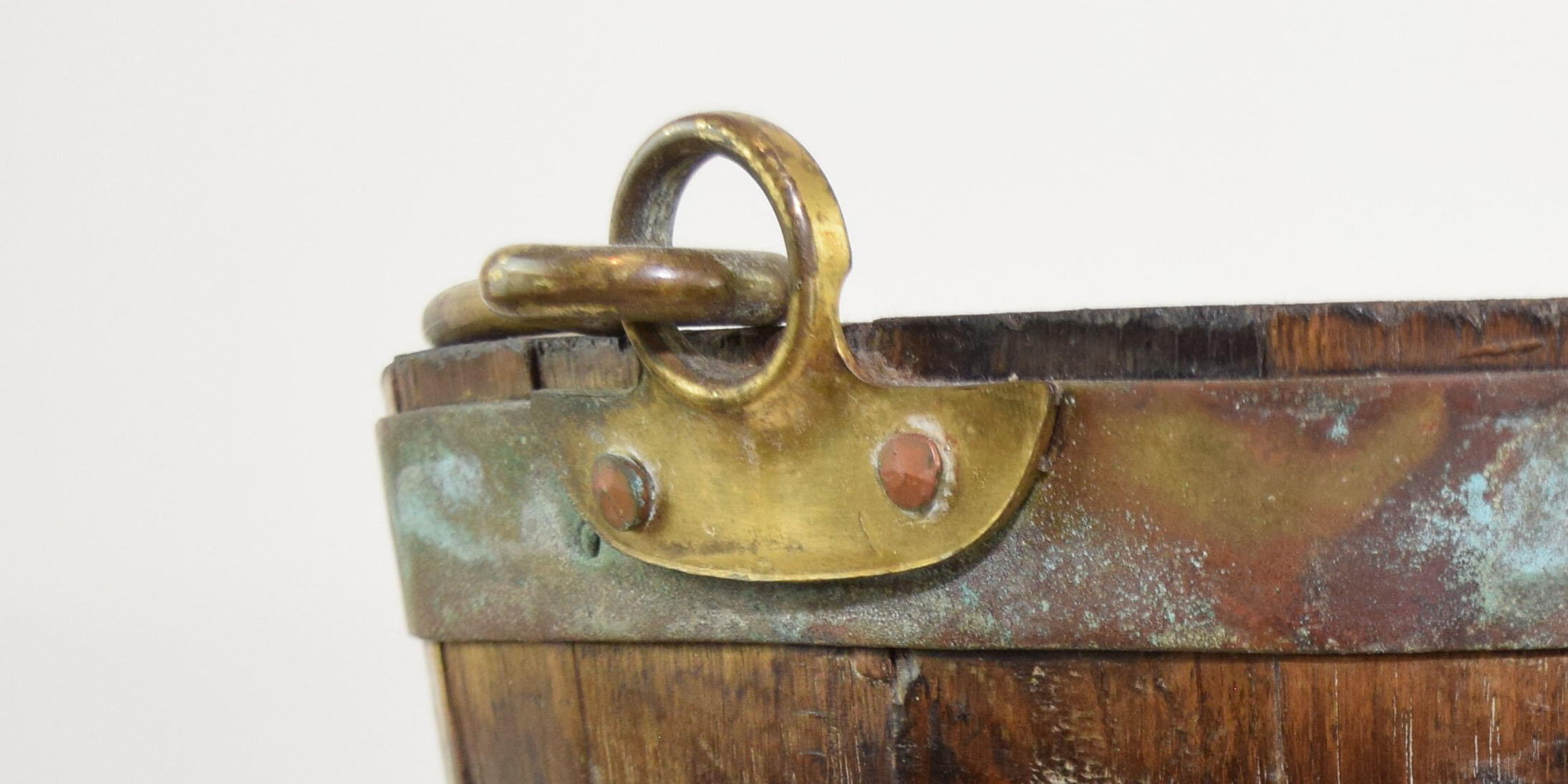 Oak and Brass Bound Coal Bucket 