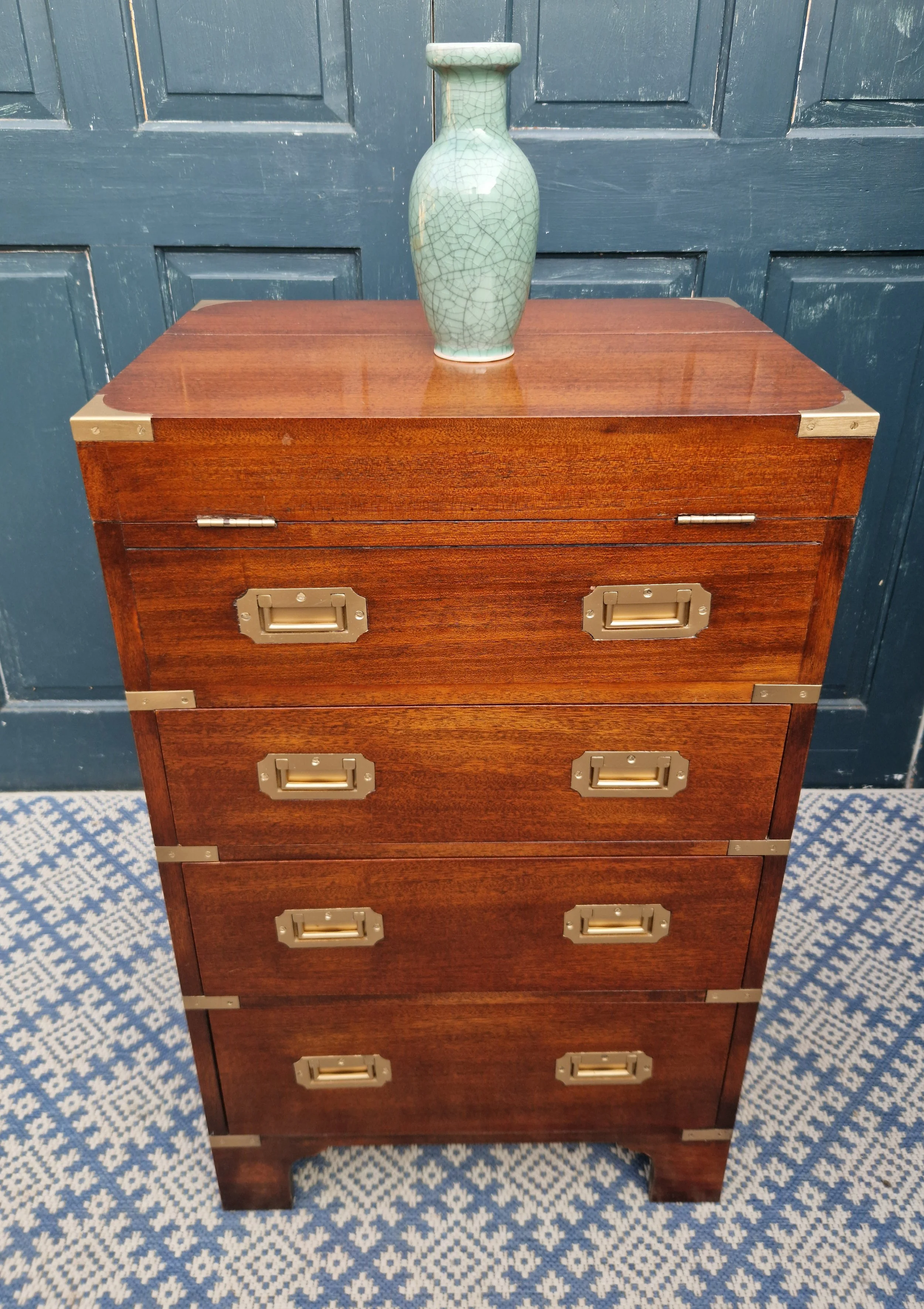 Mahogany Campaign-Style Secretaire Chest 15.jpg