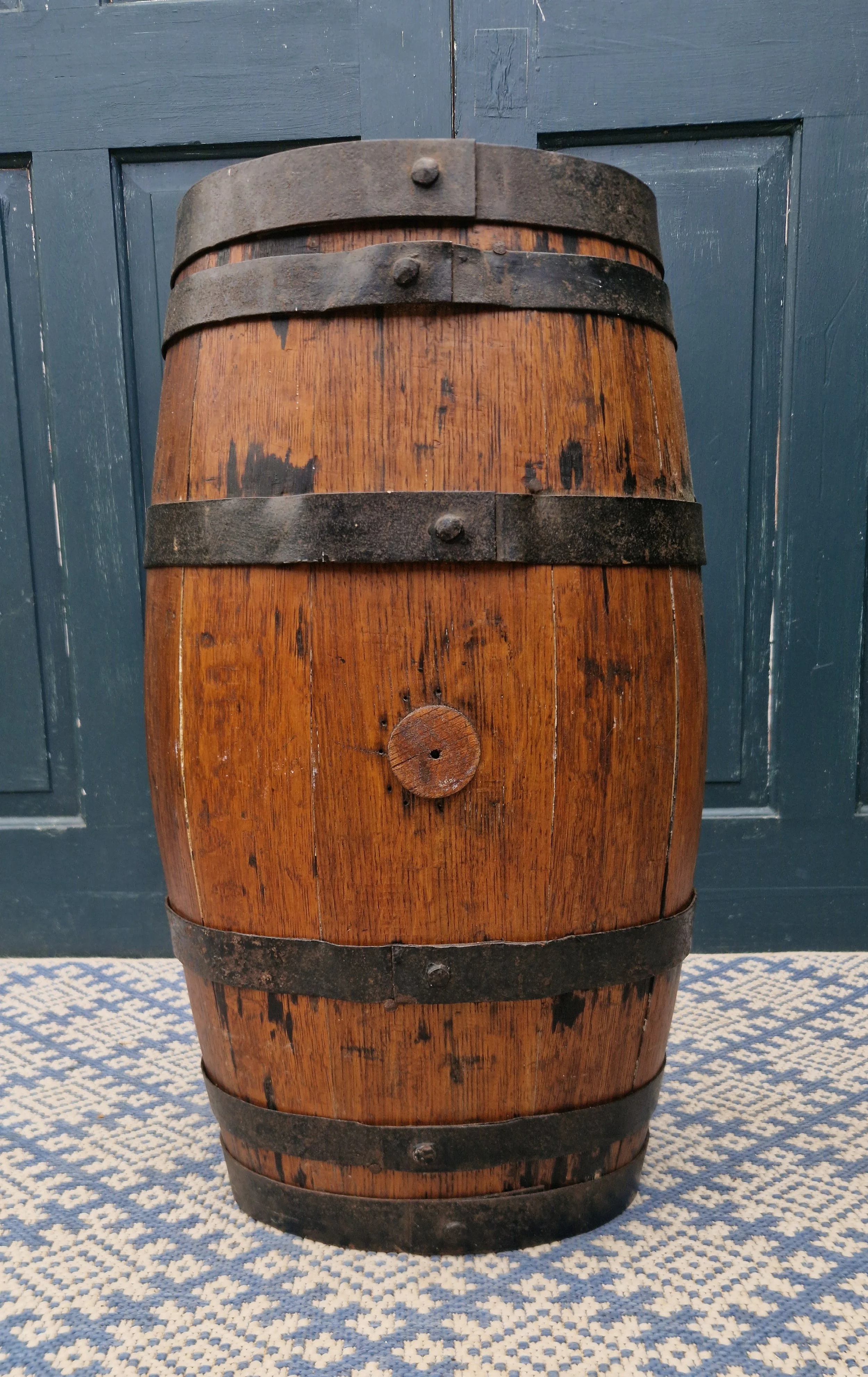 Wrough Iron and oak stick stand 1.jpg
