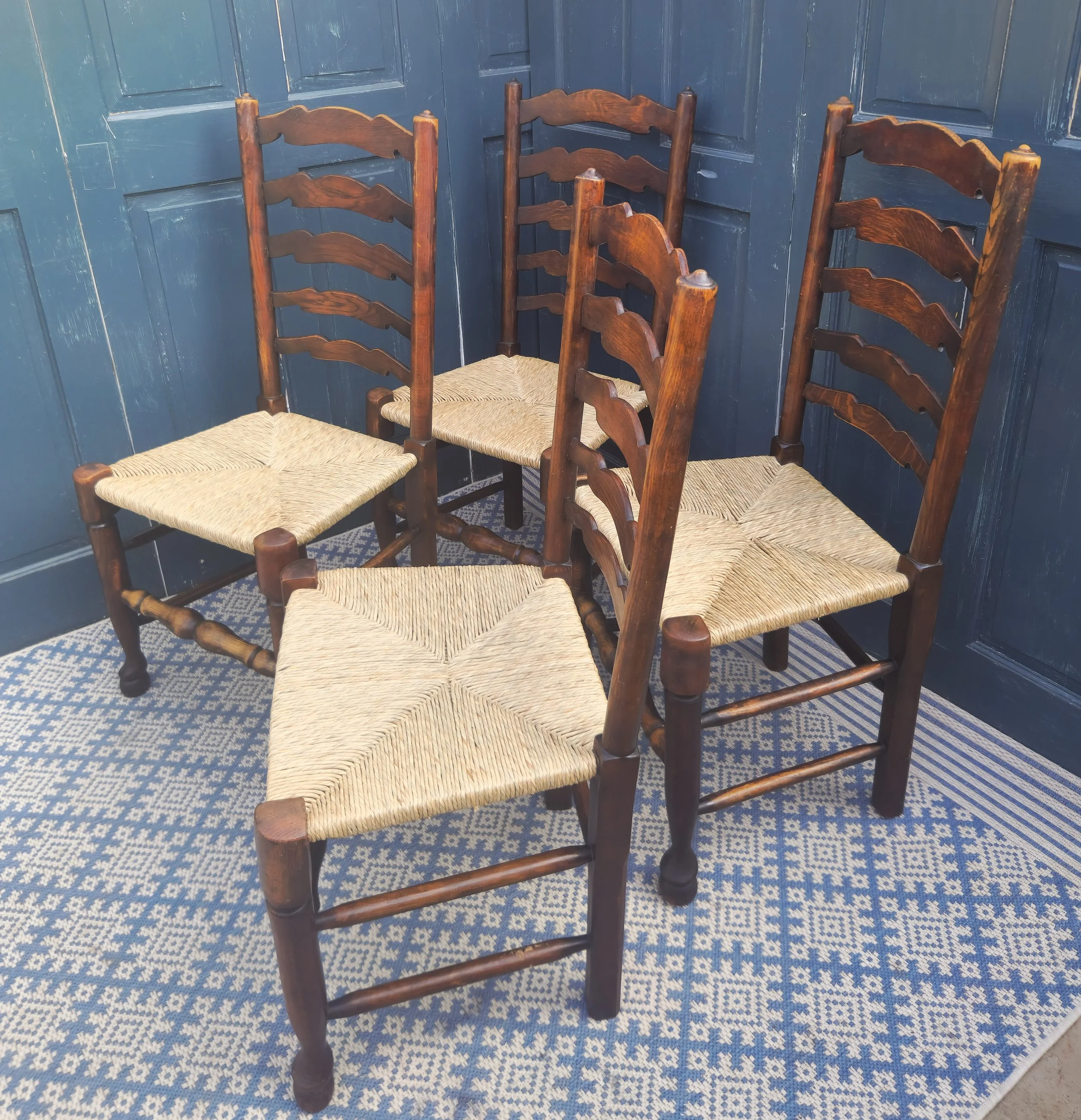 Set of 4 Arts & Crafts rush seats 2.jpg