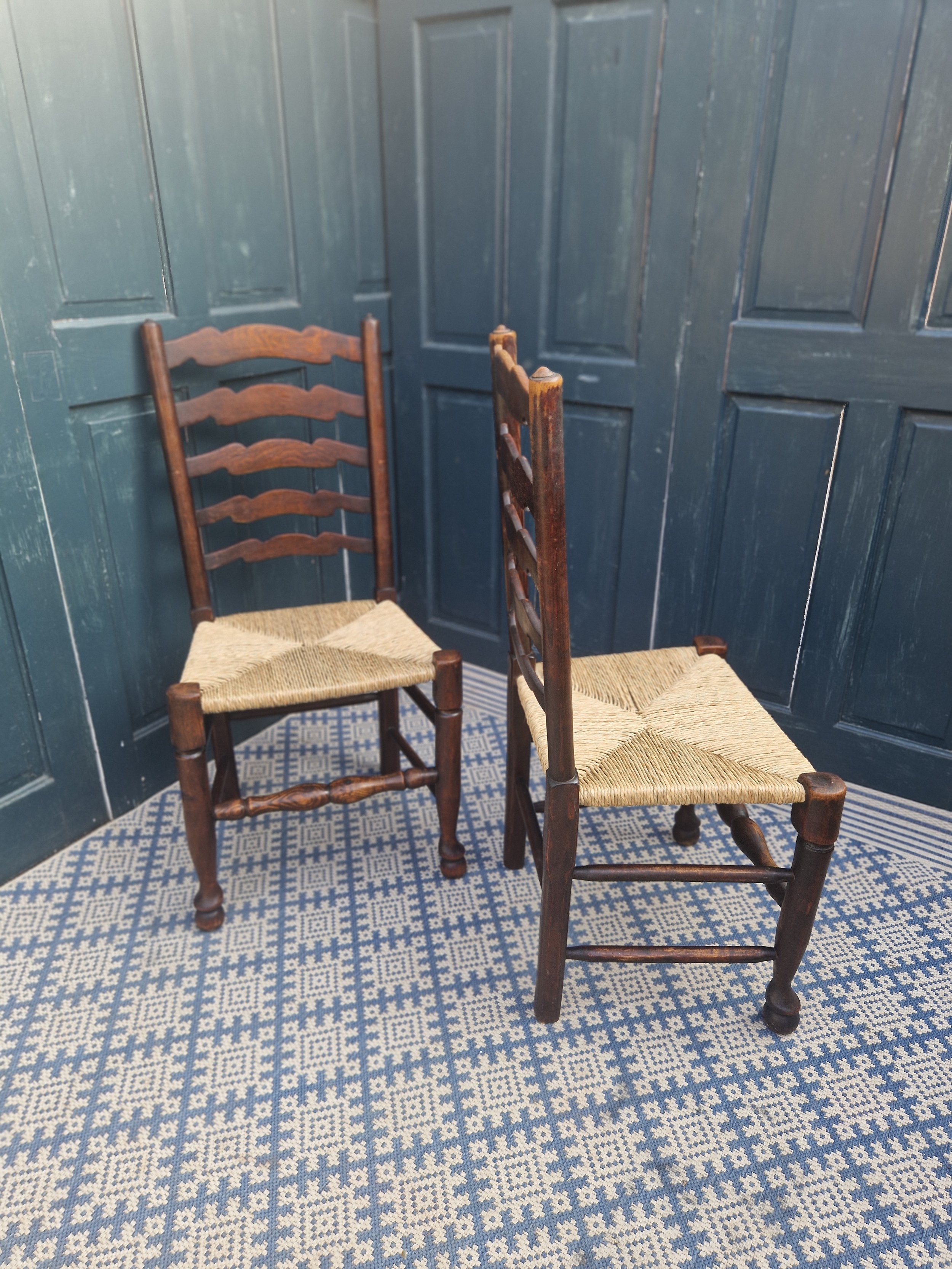 Set of 4 Arts & Crafts rush seats 9.jpg