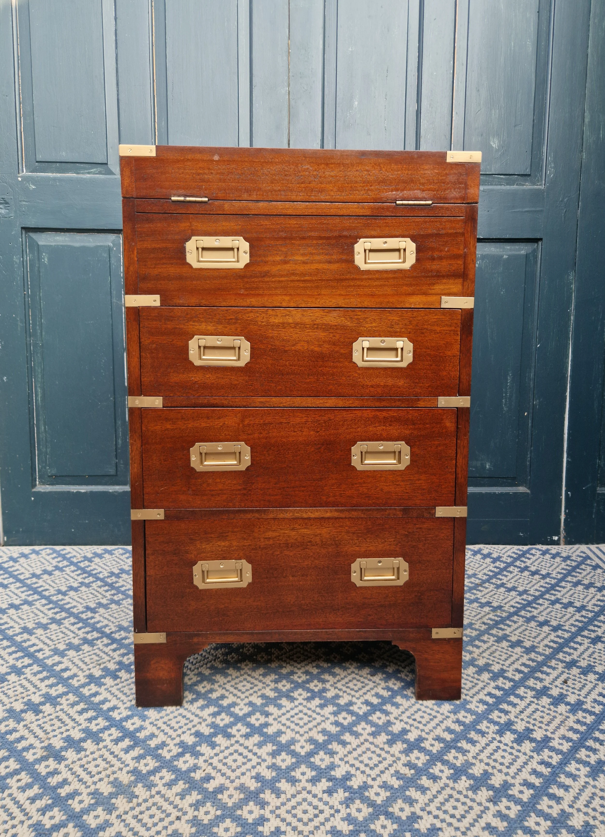 Mahogany Campaign-Style Secretaire Chest 2.jpg