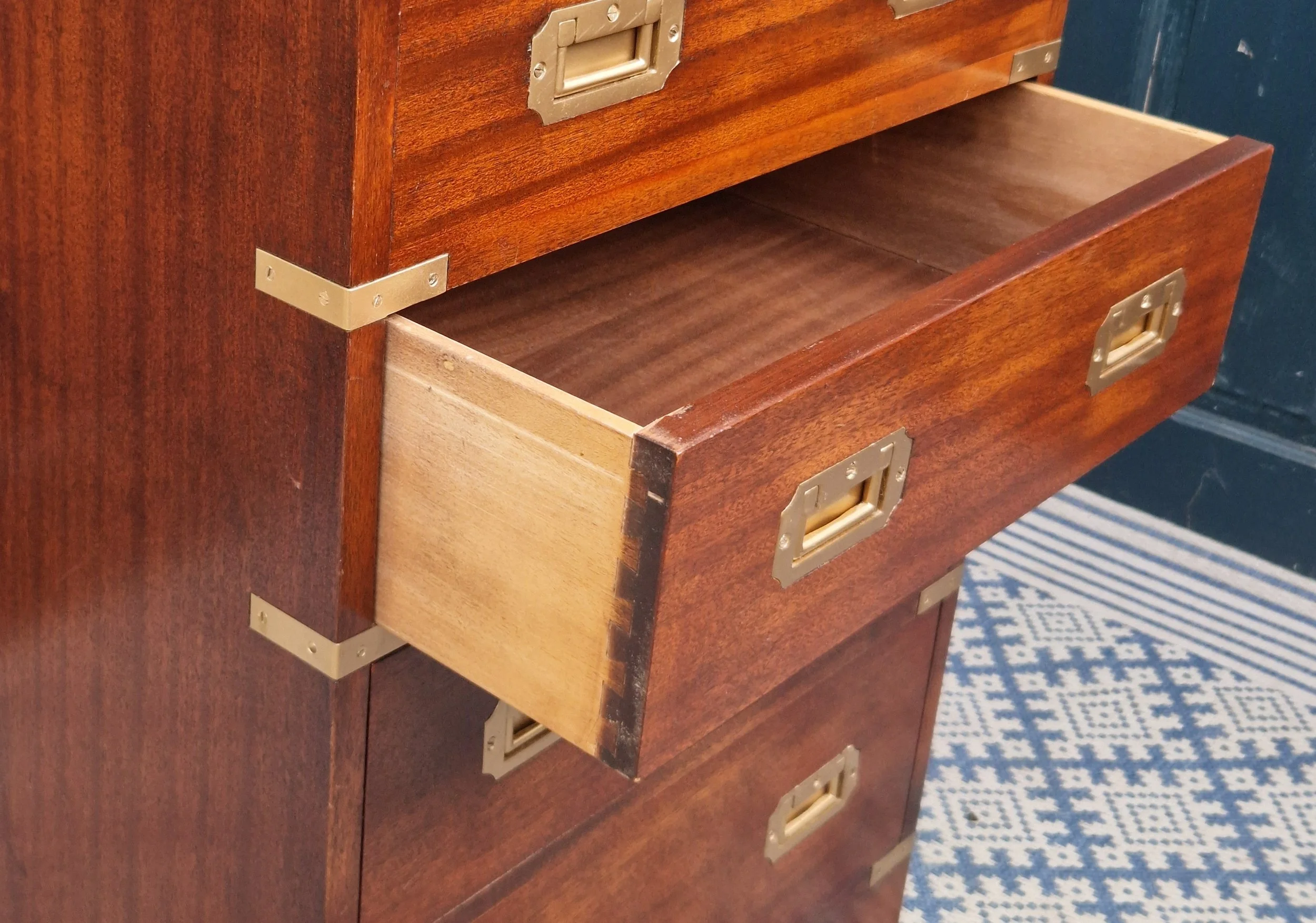 Mahogany Campaign-Style Secretaire Chest 14.jpg