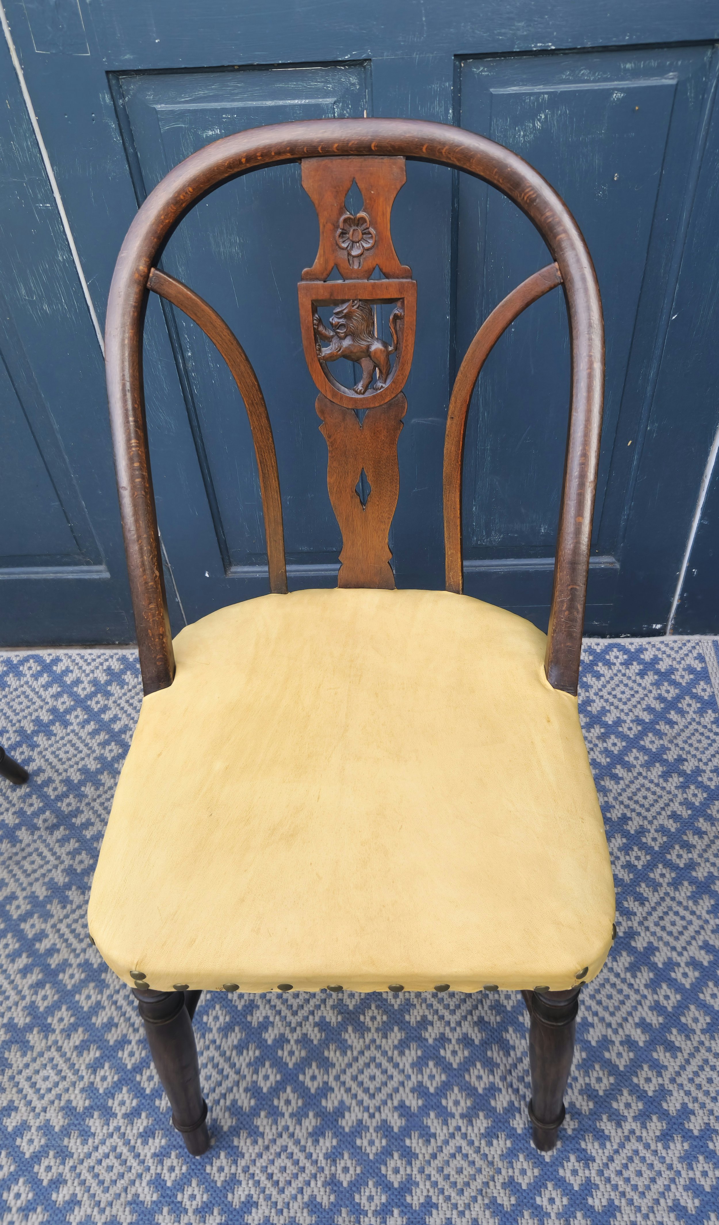 Arts & Crafts Gothic Heraldic Lion-Back Windsor Chairs 12.jpg